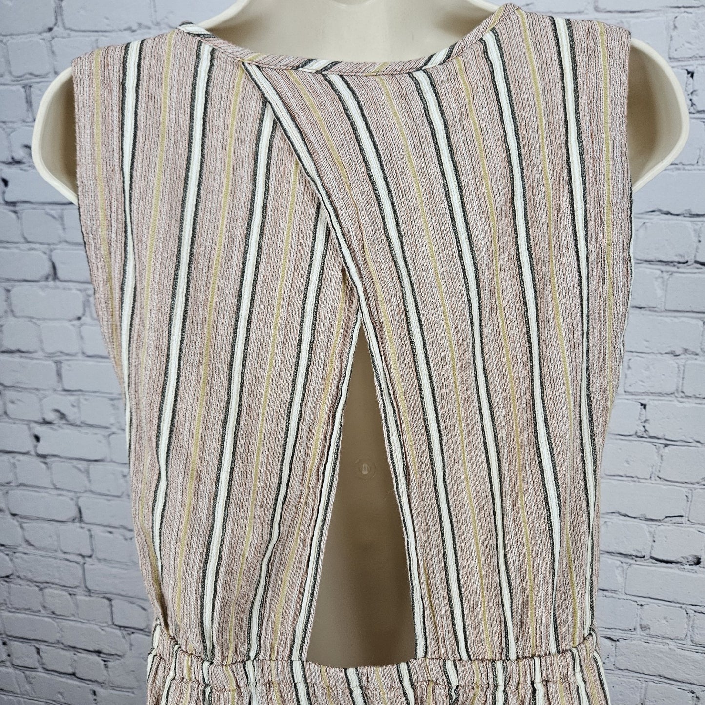 PrAna Multicolor Ecotropics Organic Cotton Striped Open Back Short Dress Small S