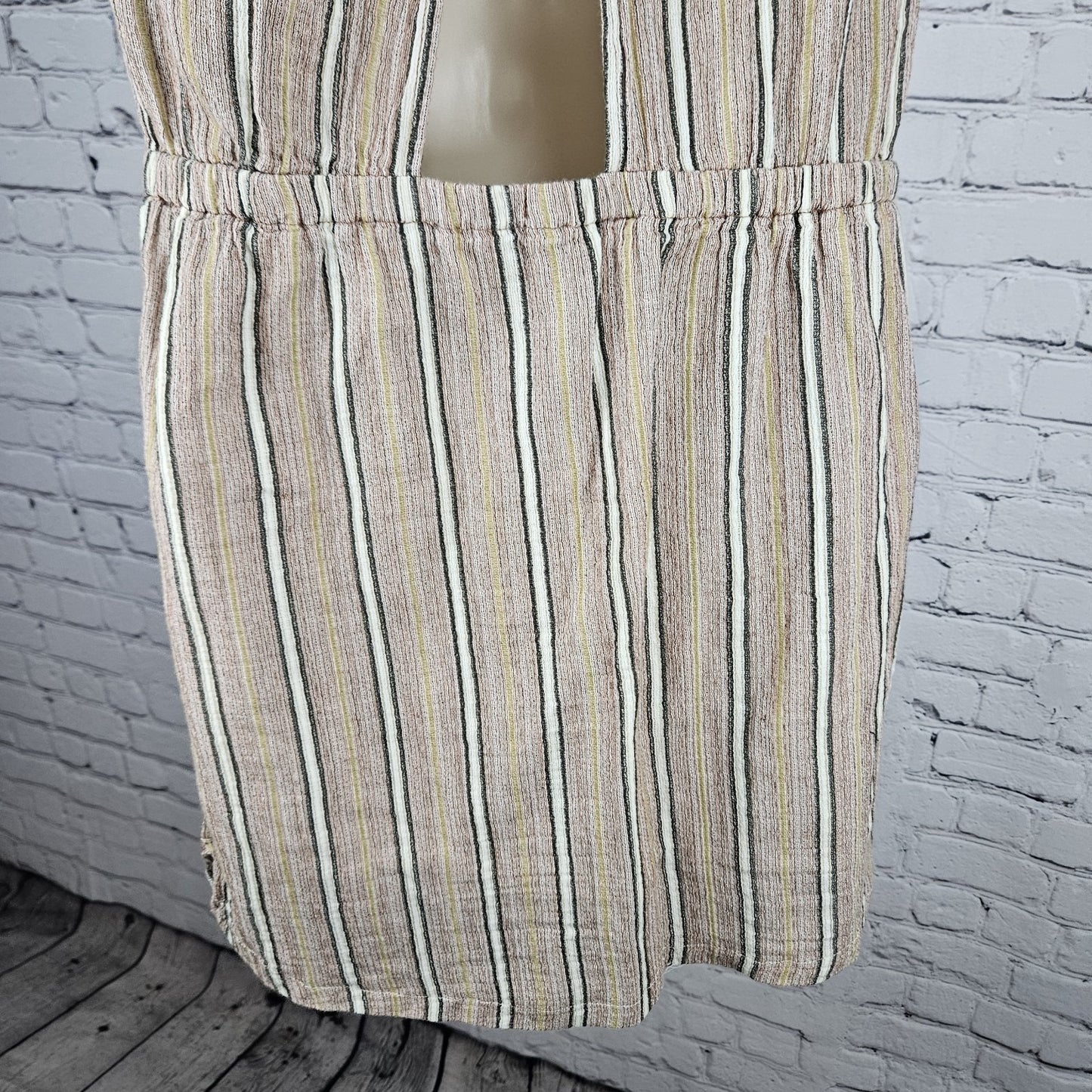 PrAna Multicolor Ecotropics Organic Cotton Striped Open Back Short Dress Small S