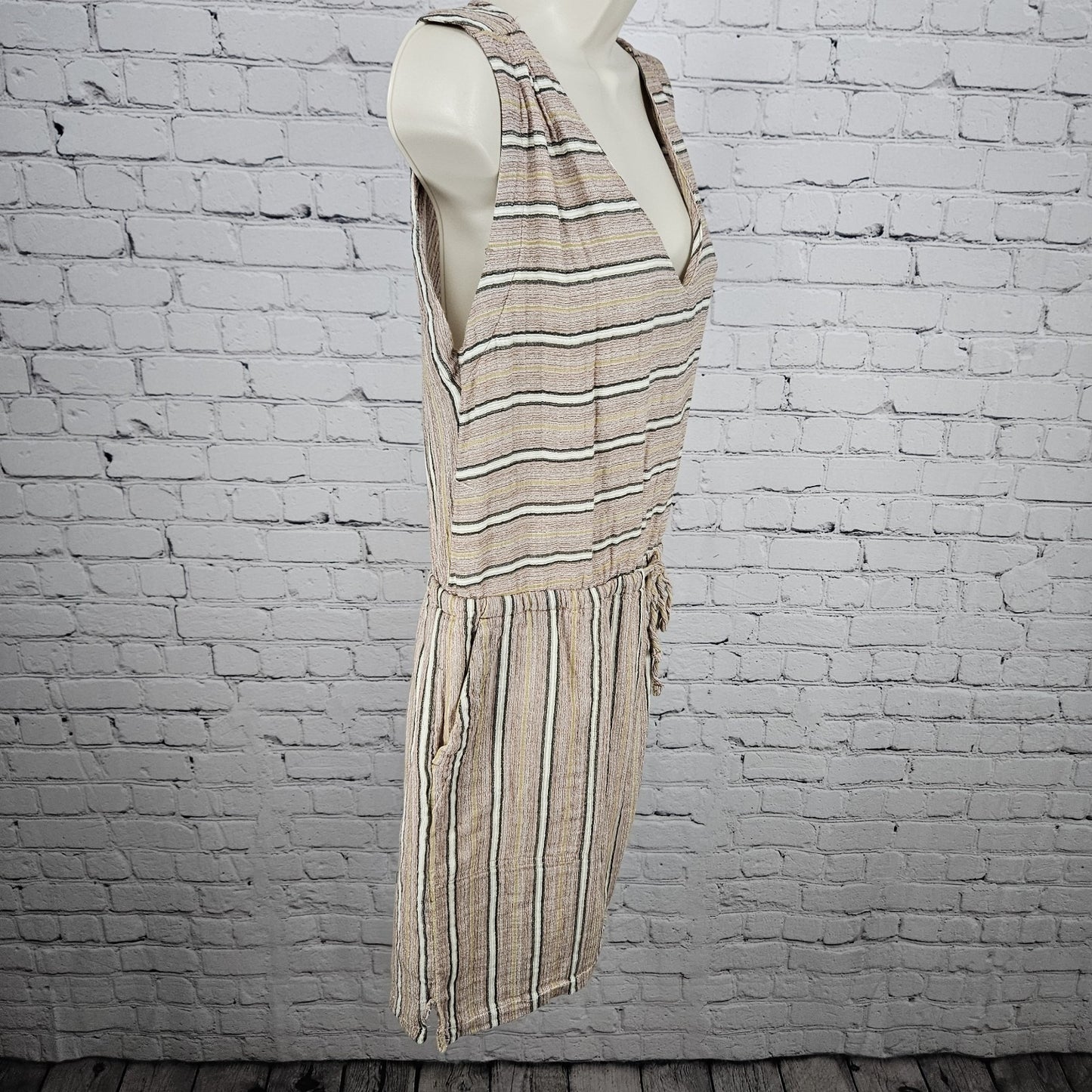 PrAna Multicolor Ecotropics Organic Cotton Striped Open Back Short Dress Small S