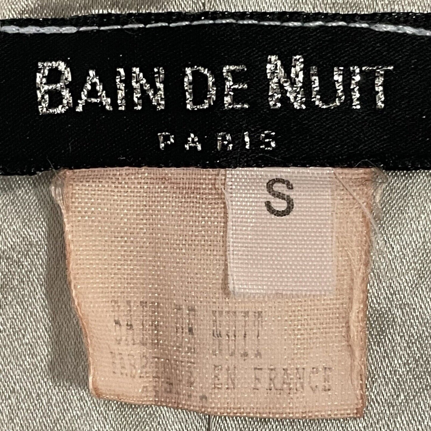 VTG Bain De Nuit Black Satin Cut Out Sparkle Zip Boned Corset Top Size Small S