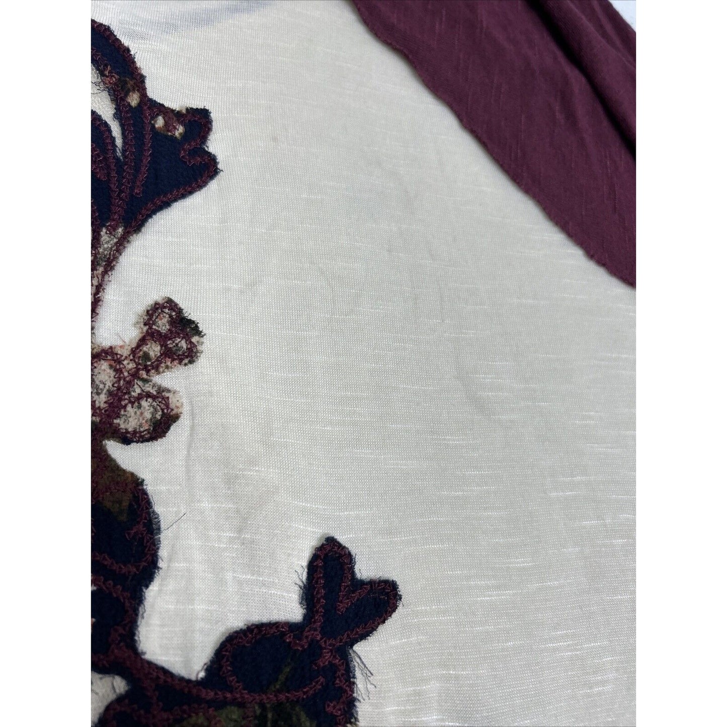 Gimmicks Lightweight Raglan Sleeve Floral Mesh Embroidery Women’s Shirt S