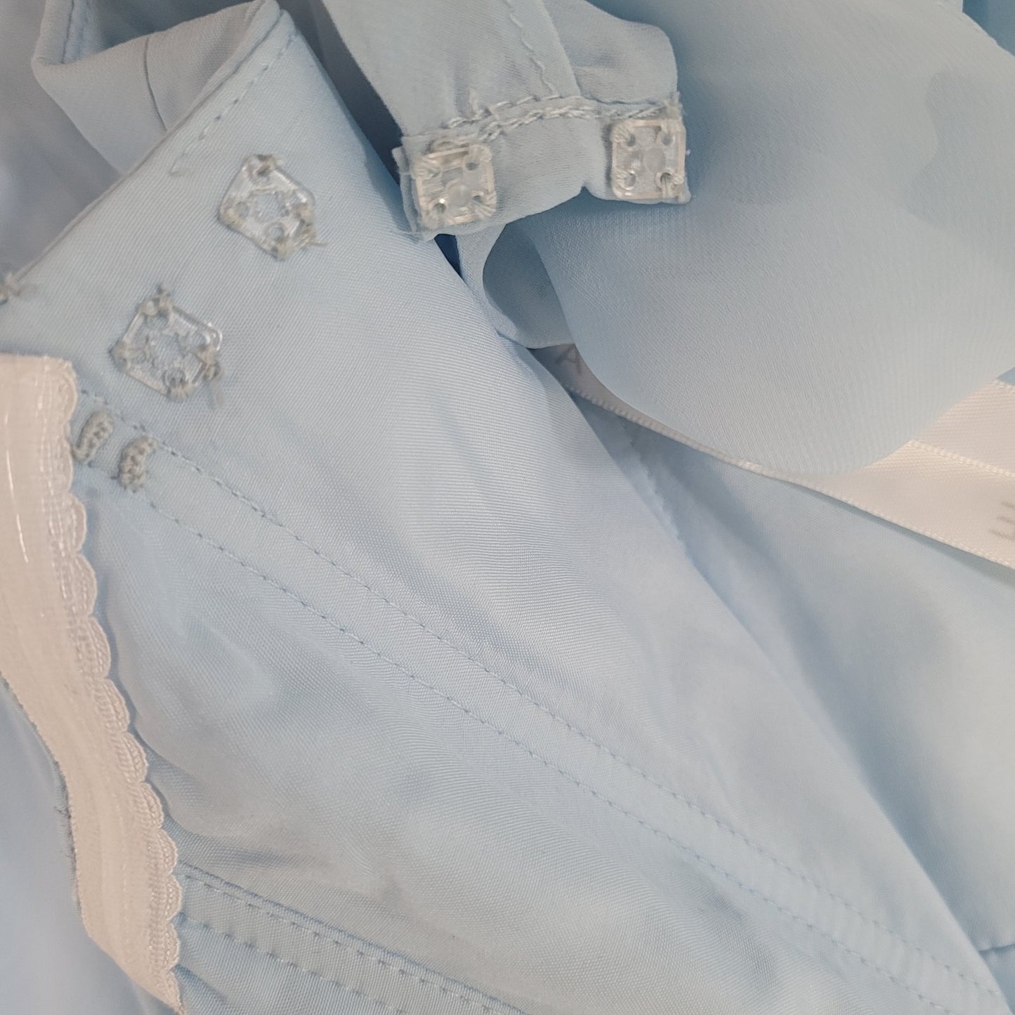 NWT Azazie Saige Sky Blue Empire Waist Side Slit Bridesmaid Dress Custom Size