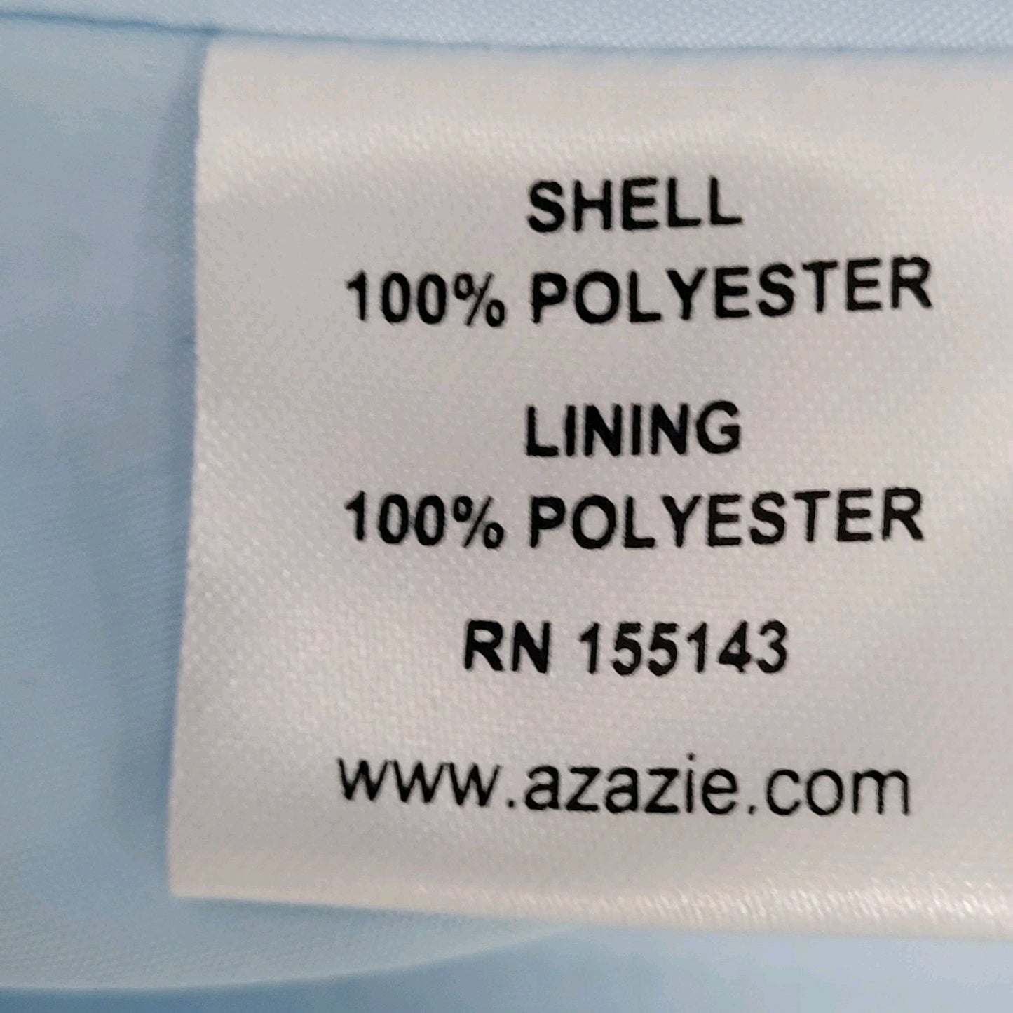 NWT Azazie Saige Sky Blue Empire Waist Side Slit Bridesmaid Dress Custom Size