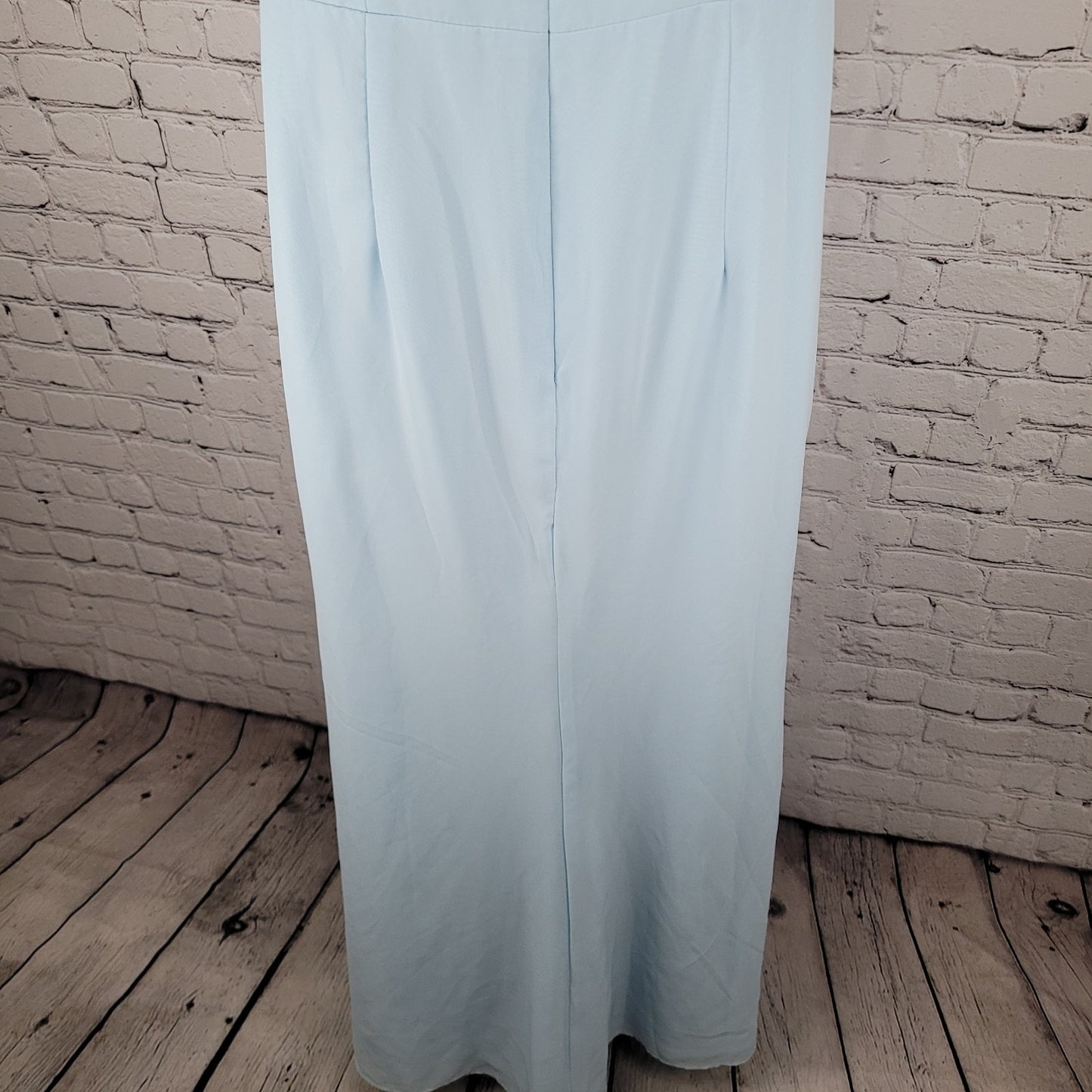 NWT Azazie Saige Sky Blue Empire Waist Side Slit Bridesmaid Dress Custom Size