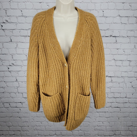 Vince Tan Alpaca Merino Wool Blend Buttoned Cardigan Sweater Size Medium M