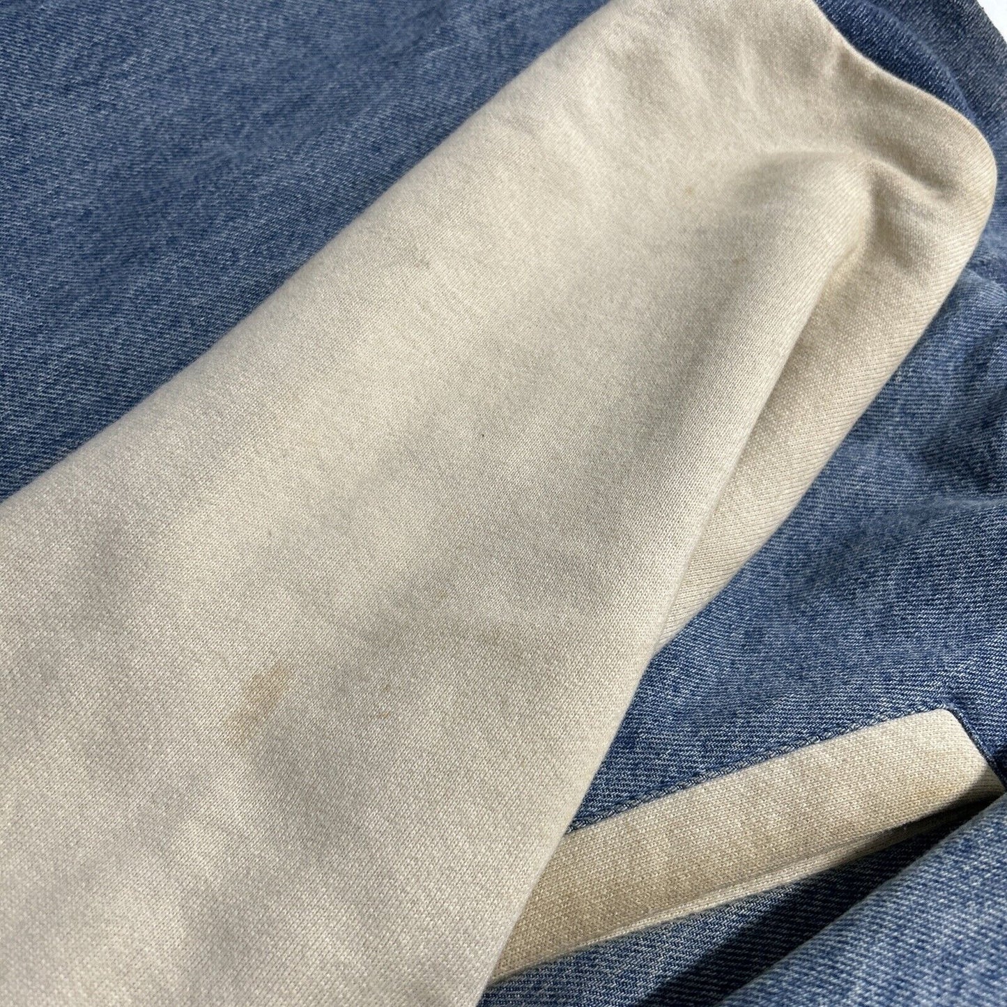 Fruit Of The Loom Super Cotton Light Wash Denim Varsity Jacket Alaska Eagle XL