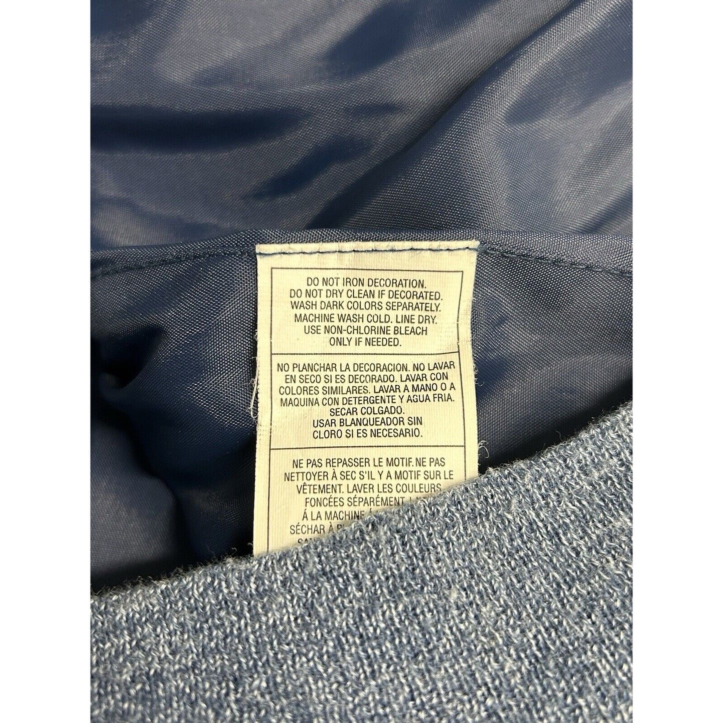 Fruit Of The Loom Super Cotton Light Wash Denim Varsity Jacket Alaska Eagle XL