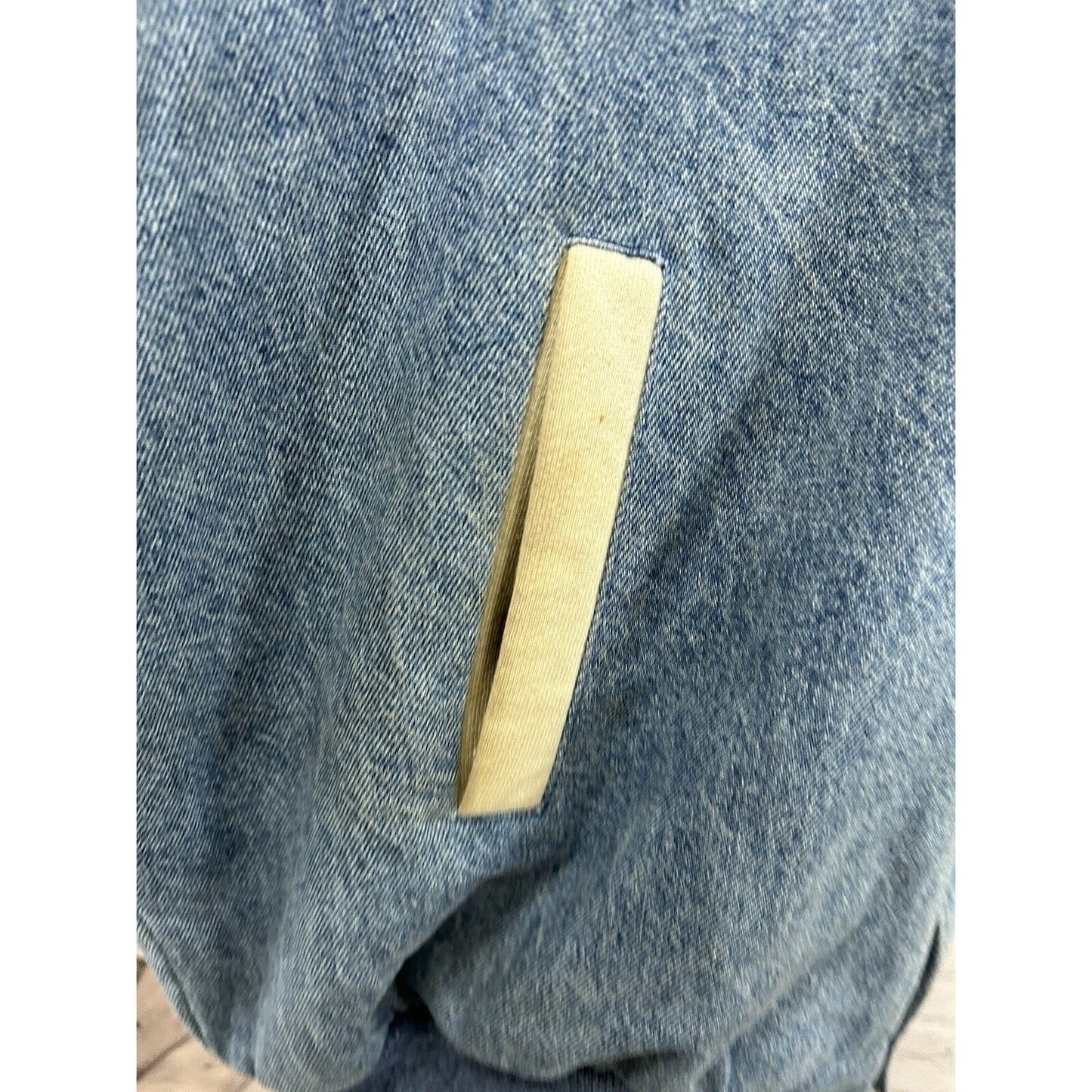 Fruit Of The Loom Super Cotton Light Wash Denim Varsity Jacket Alaska Eagle XL