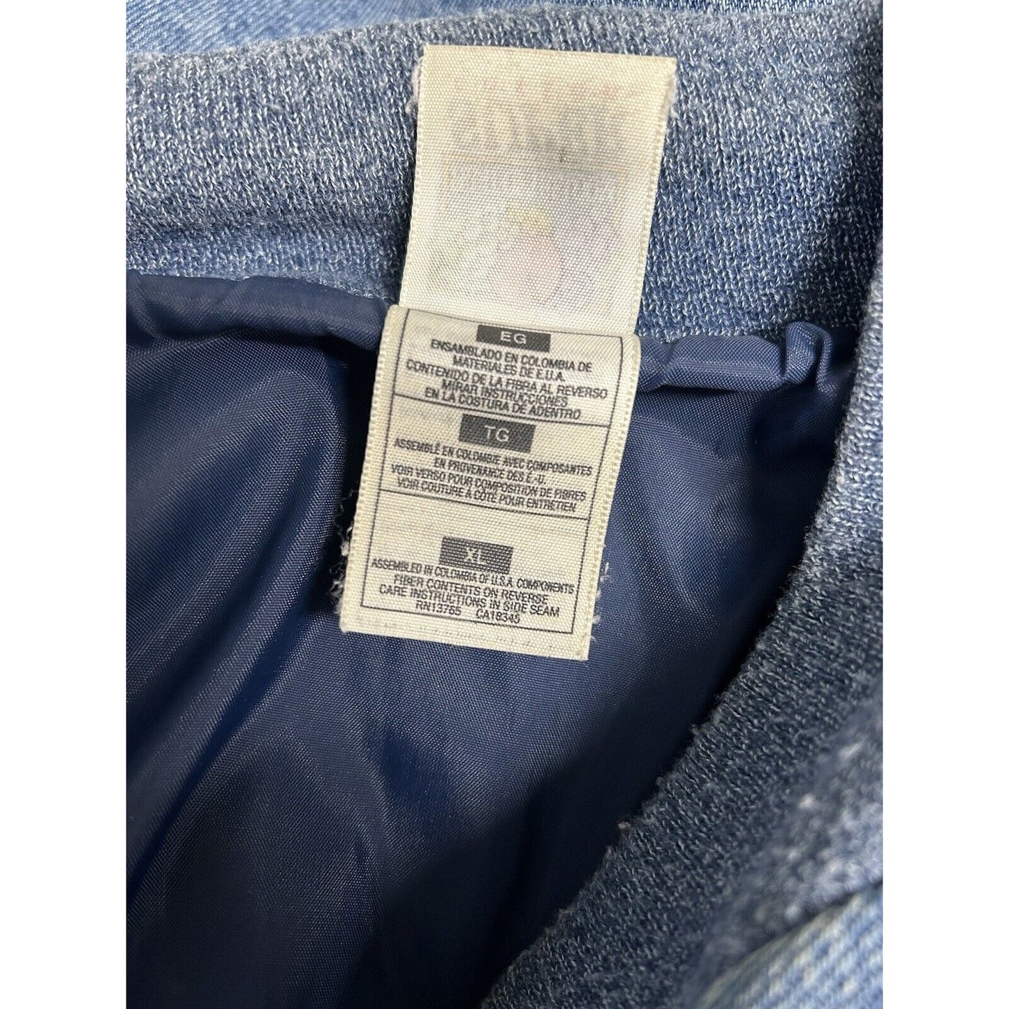 Fruit Of The Loom Super Cotton Light Wash Denim Varsity Jacket Alaska Eagle XL