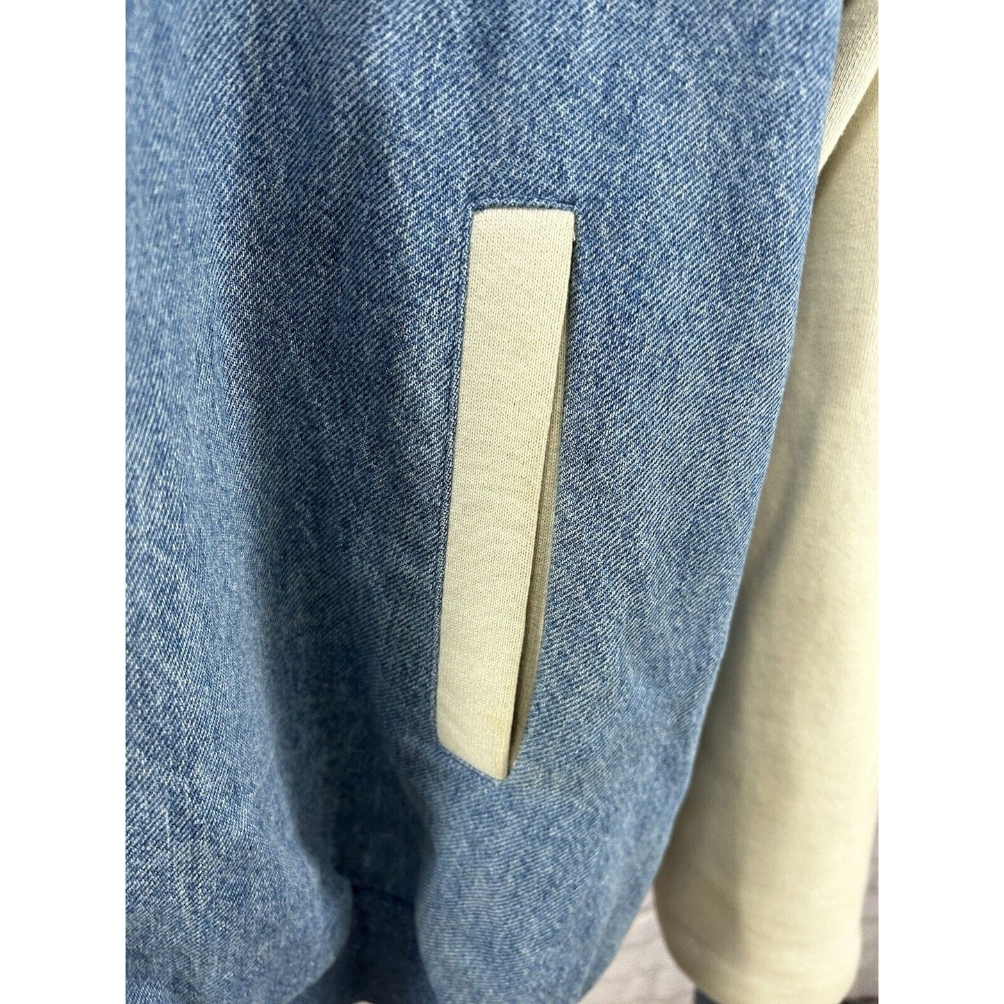 Fruit Of The Loom Super Cotton Light Wash Denim Varsity Jacket Alaska Eagle XL