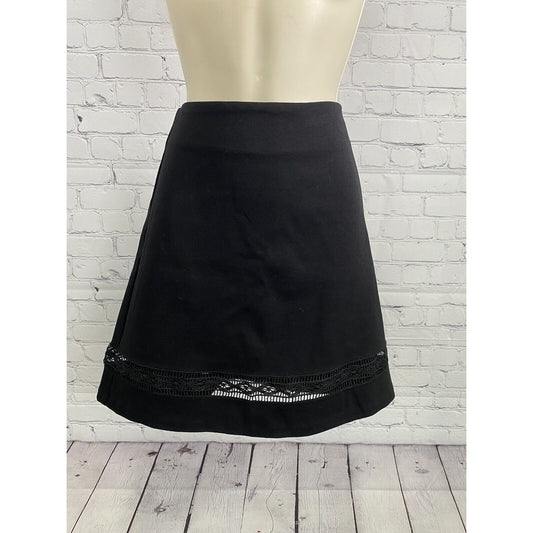 NWT Aqua Bloomingdale’s Black A Line Knee Length Side Zip Skirt M