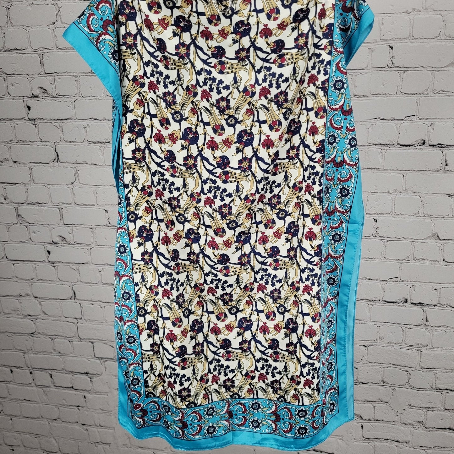 Sal Dunyasi Bursa Silk Multicolor Floral Rectangle Scarf 62x21"