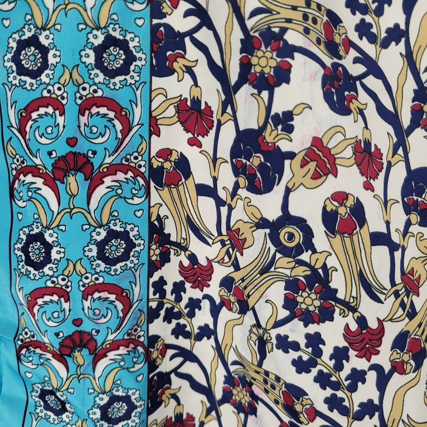 Sal Dunyasi Bursa Silk Multicolor Floral Rectangle Scarf 62x21"