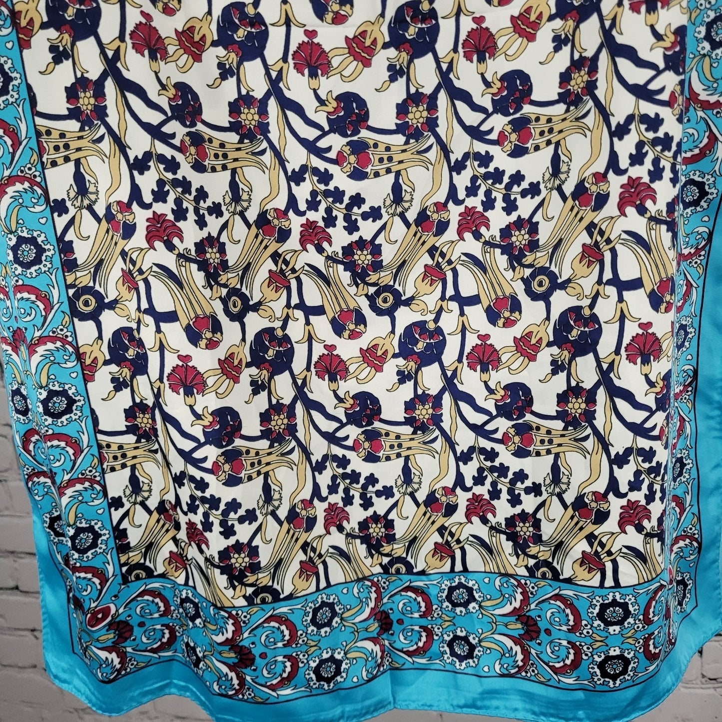 Sal Dunyasi Bursa Silk Multicolor Floral Rectangle Scarf 62x21"