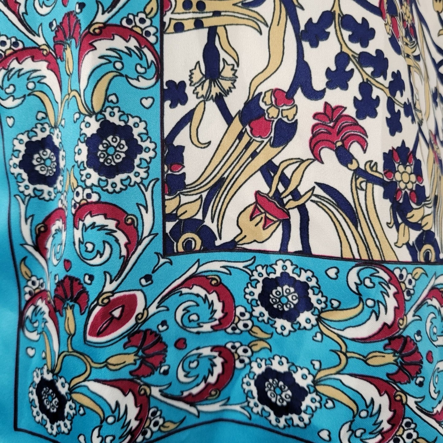 Sal Dunyasi Bursa Silk Multicolor Floral Rectangle Scarf 62x21"