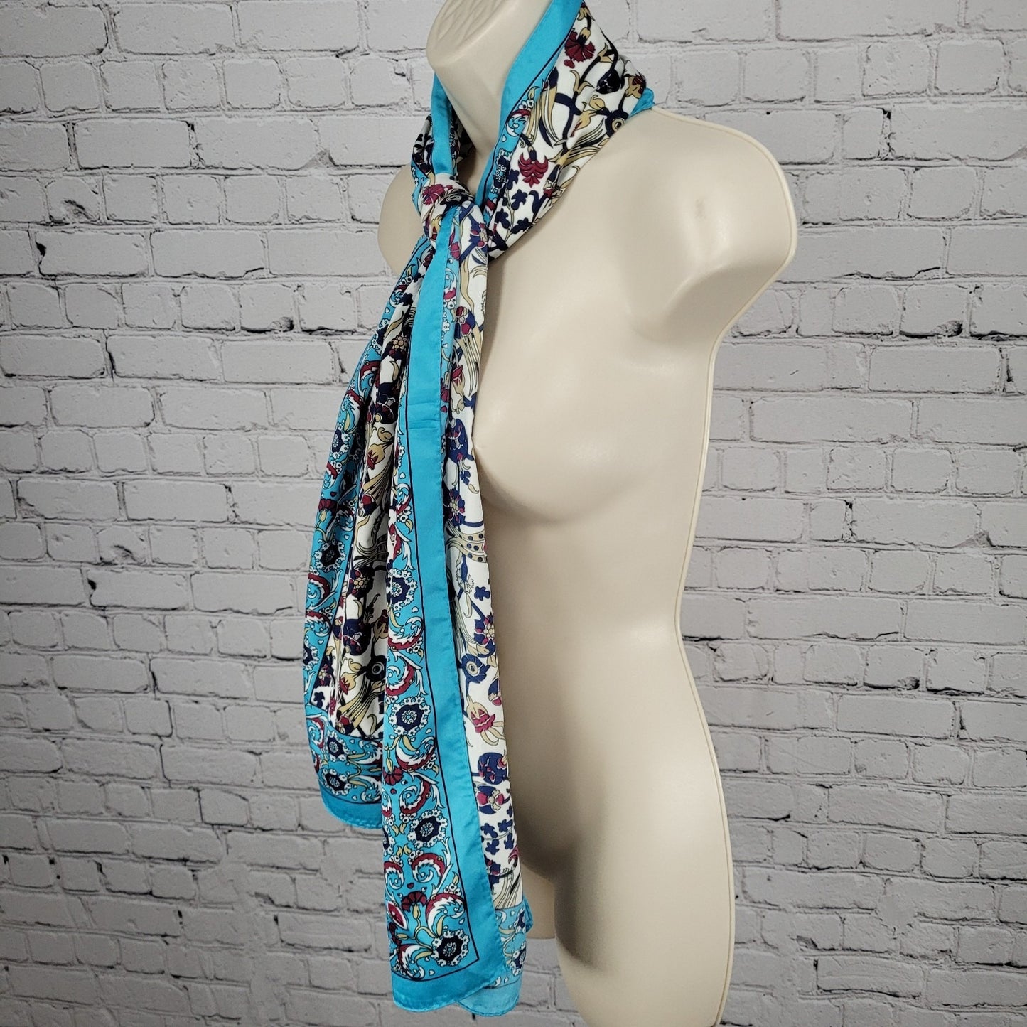 Sal Dunyasi Bursa Silk Multicolor Floral Rectangle Scarf 62x21"