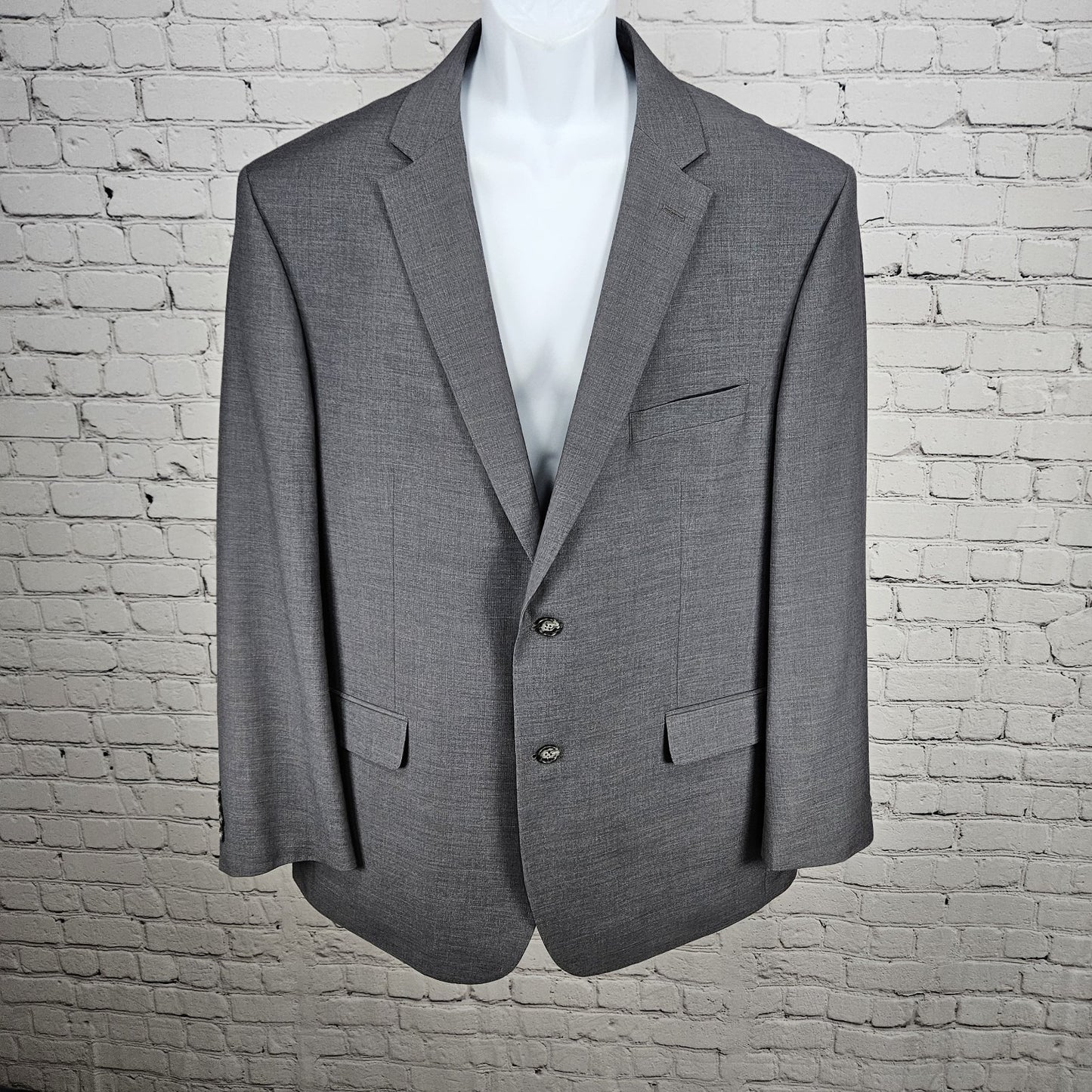 Pronto Uomo Grey Wool Blend 2 Button Double Vented Notch Blazer Sport Coat 48L