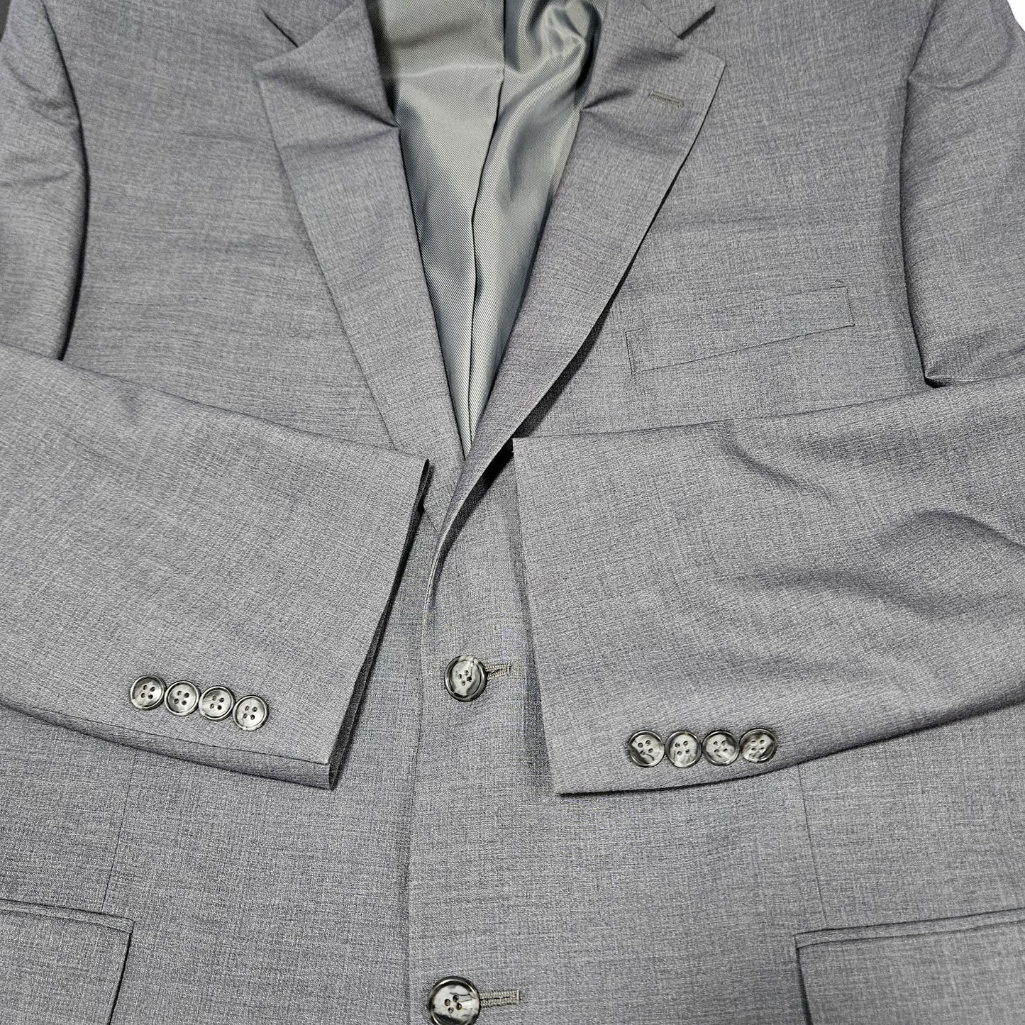 Pronto Uomo Grey Wool Blend 2 Button Double Vented Notch Blazer Sport Coat 48L