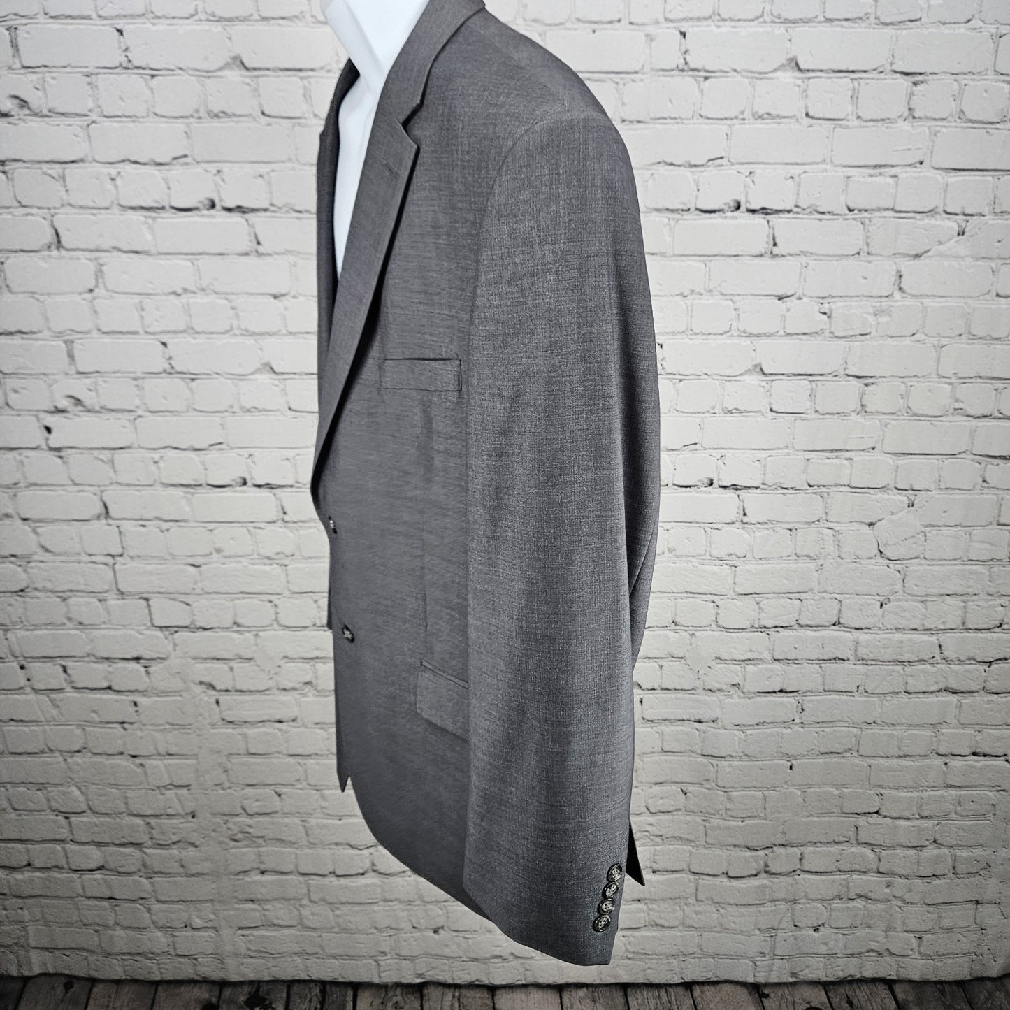 Pronto Uomo Grey Wool Blend 2 Button Double Vented Notch Blazer Sport Coat 48L