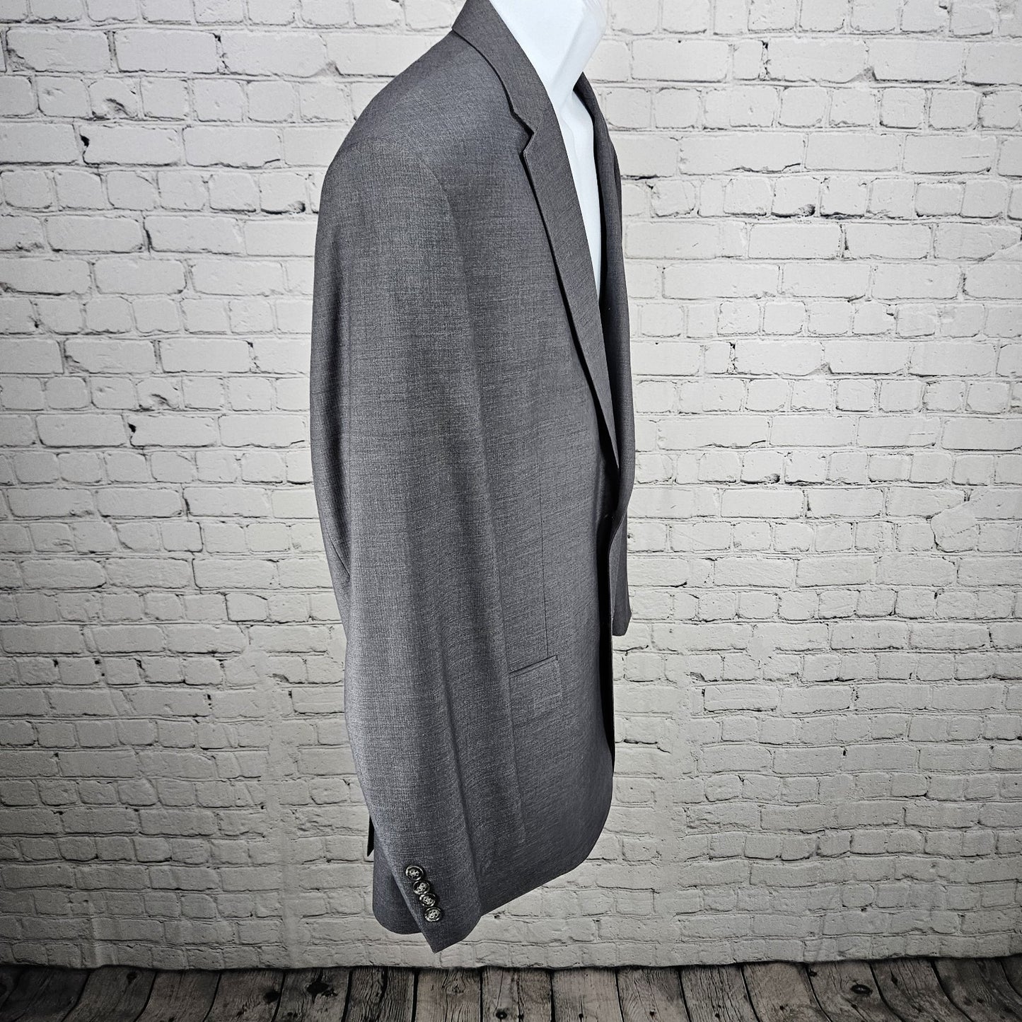 Pronto Uomo Grey Wool Blend 2 Button Double Vented Notch Blazer Sport Coat 48L