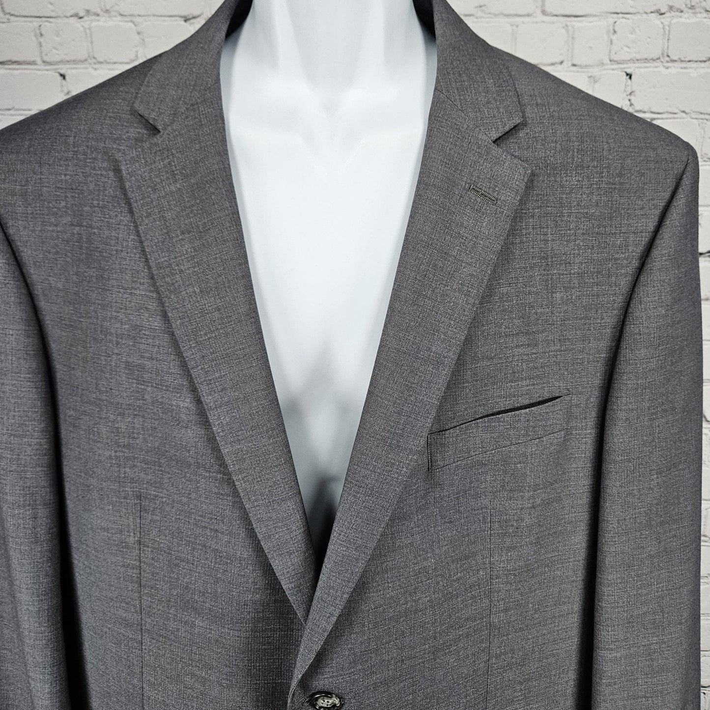 Pronto Uomo Grey Wool Blend 2 Button Double Vented Notch Blazer Sport Coat 48L
