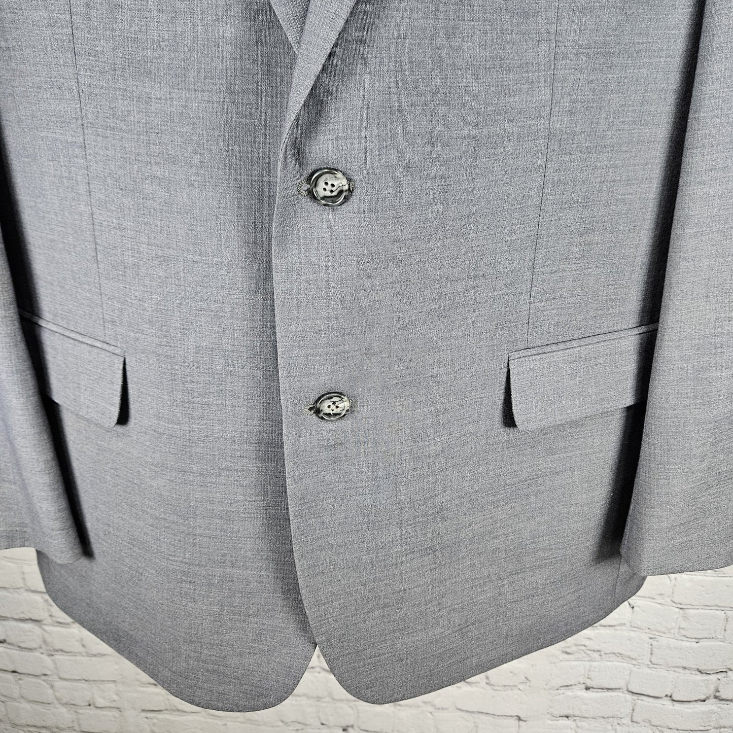 Pronto Uomo Grey Wool Blend 2 Button Double Vented Notch Blazer Sport Coat 48L