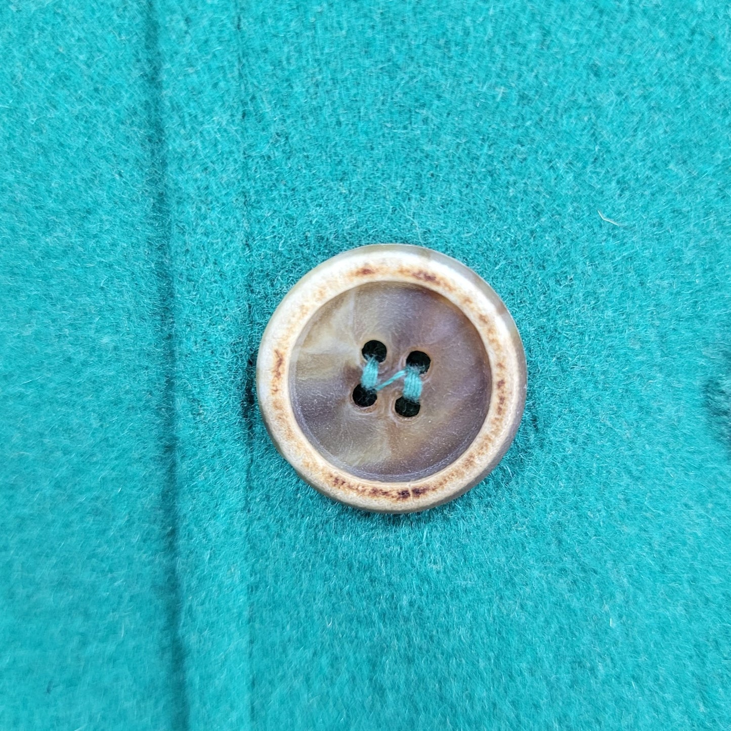 Elevenses Anthropologie Green Wool Blend Double Breasted Buttoned Pea Coat 12