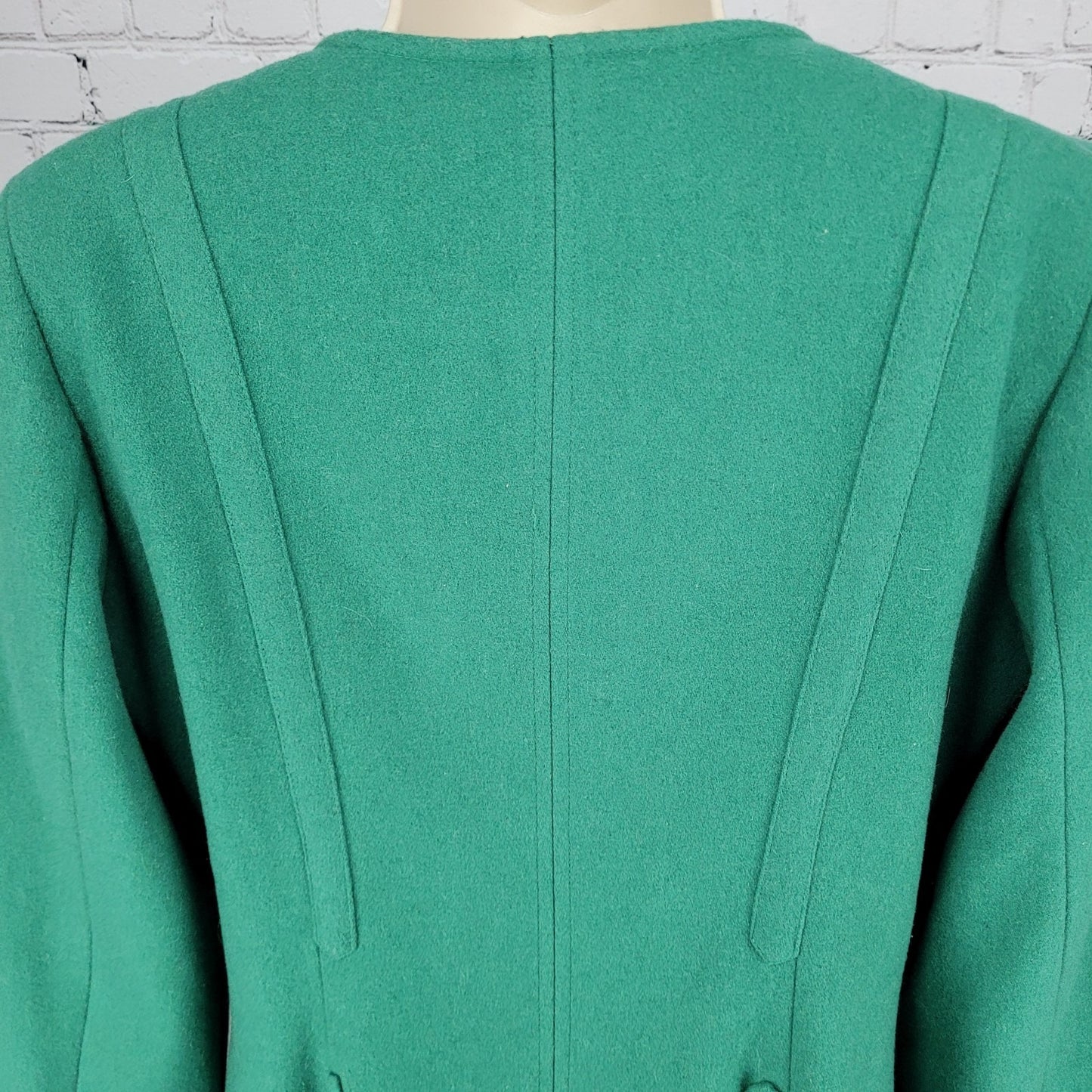 Elevenses Anthropologie Green Wool Blend Double Breasted Buttoned Pea Coat 12