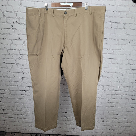 Lands' End Tan 100% Cotton Traditional Fit Straight Leg Chino Pants 48/T (48x31)