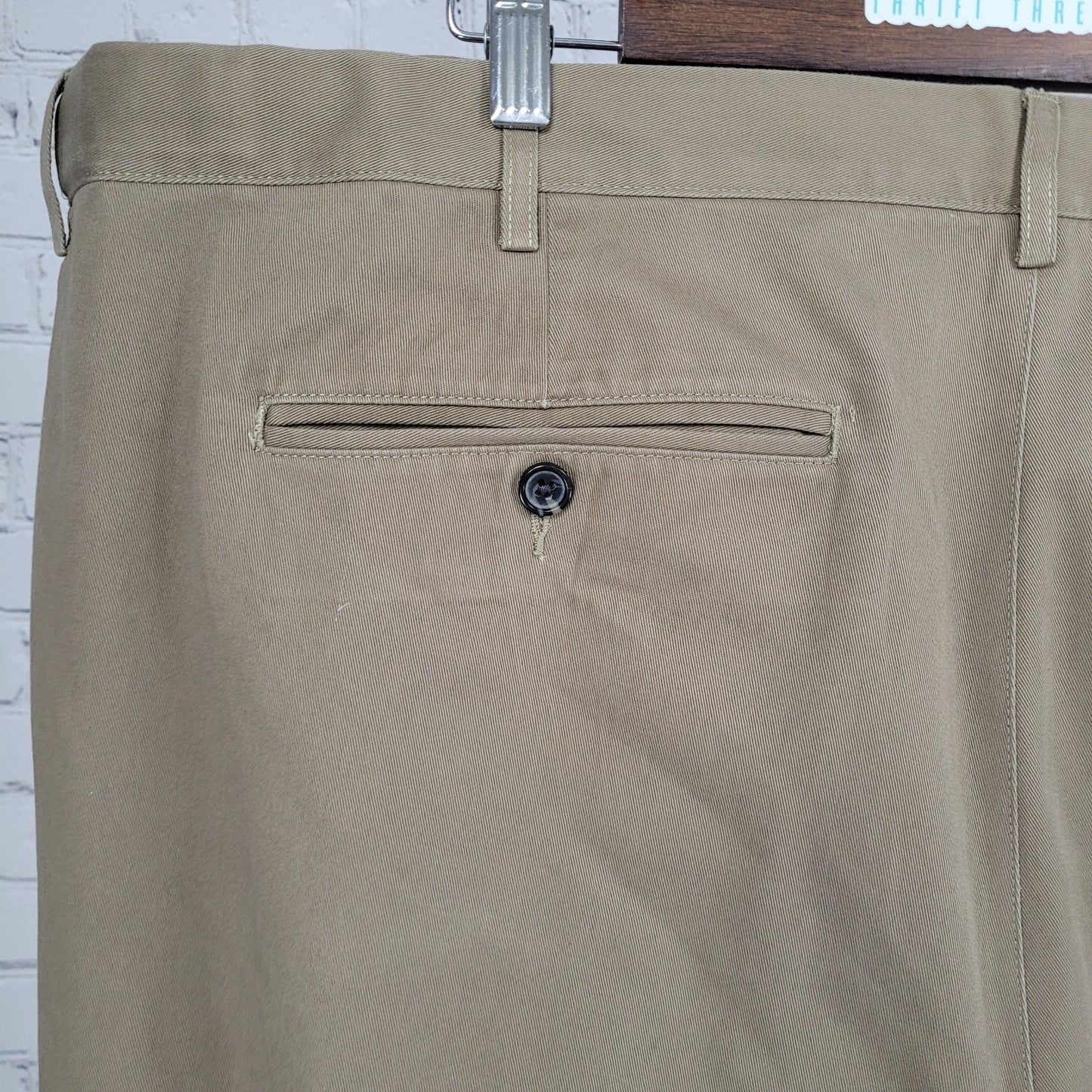 Lands' End Tan 100% Cotton Traditional Fit Straight Leg Chino Pants 48/T (48x31)