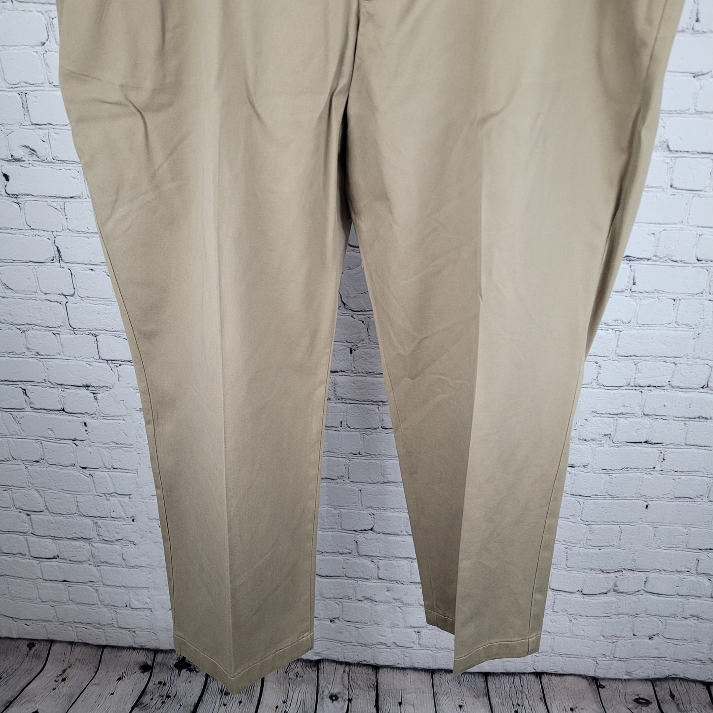 Lands' End Tan 100% Cotton Traditional Fit Straight Leg Chino Pants 48/T (48x31)