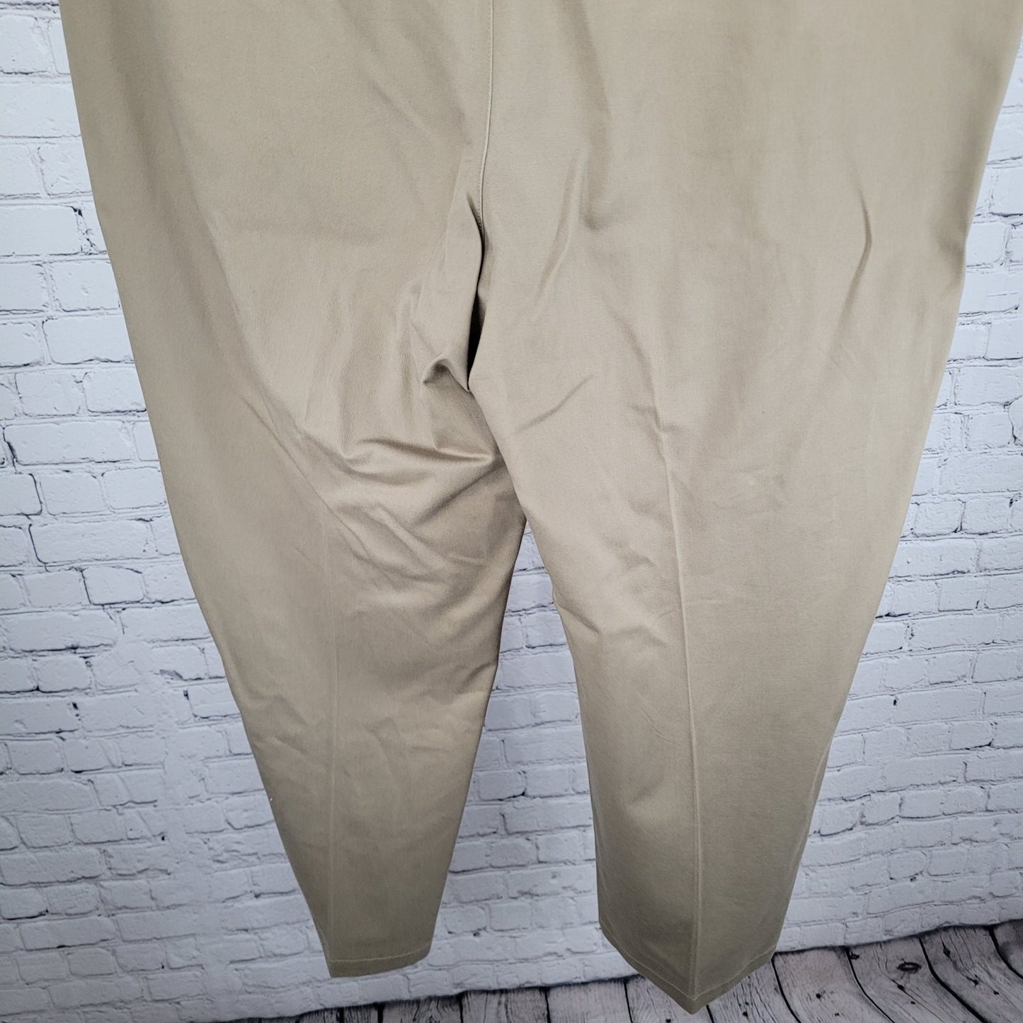 Lands' End Tan 100% Cotton Traditional Fit Straight Leg Chino Pants 48/T (48x31)