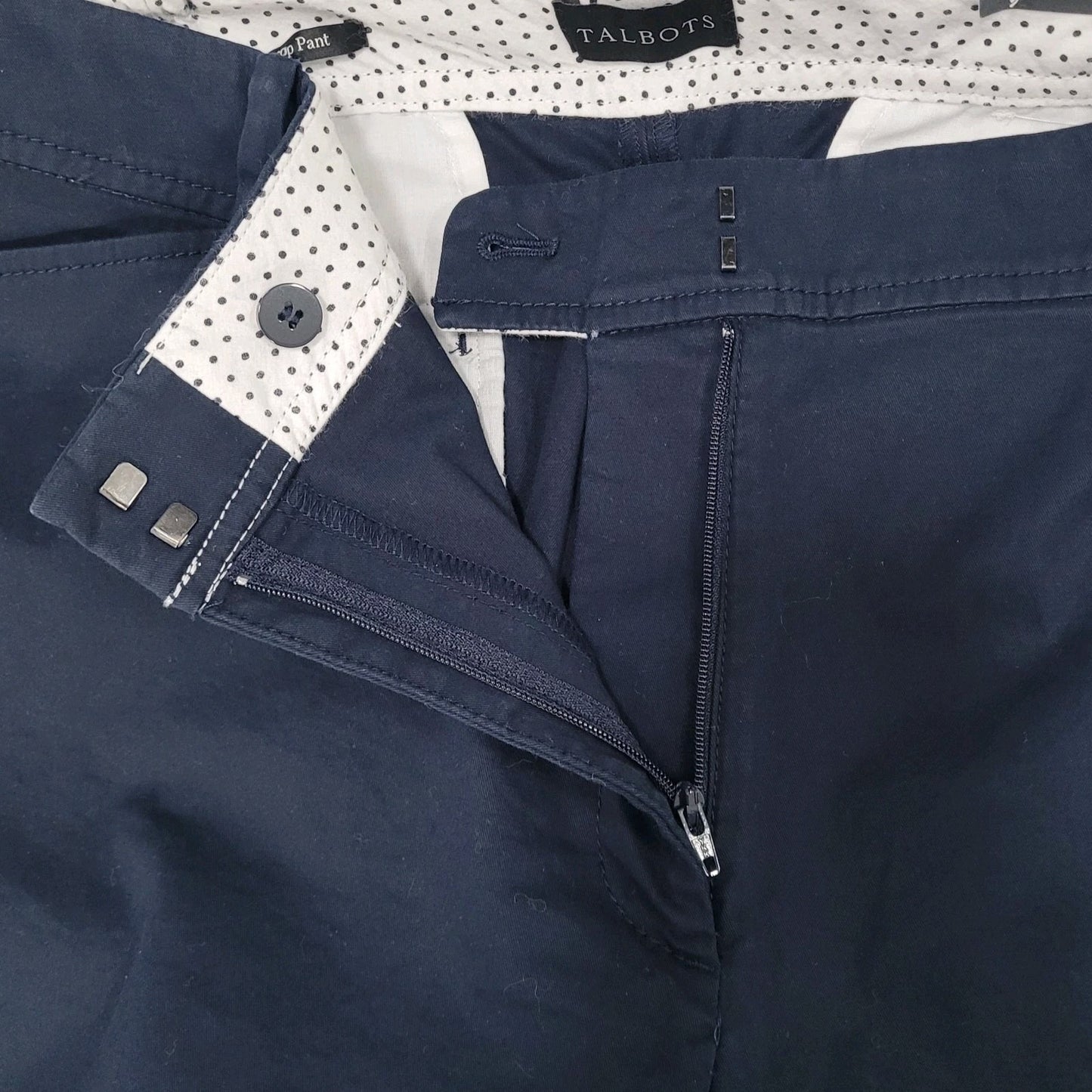 NWT Talbots Navy Perfect Crop Pant Slim Leg High Rise Size 16W (37x26.5)