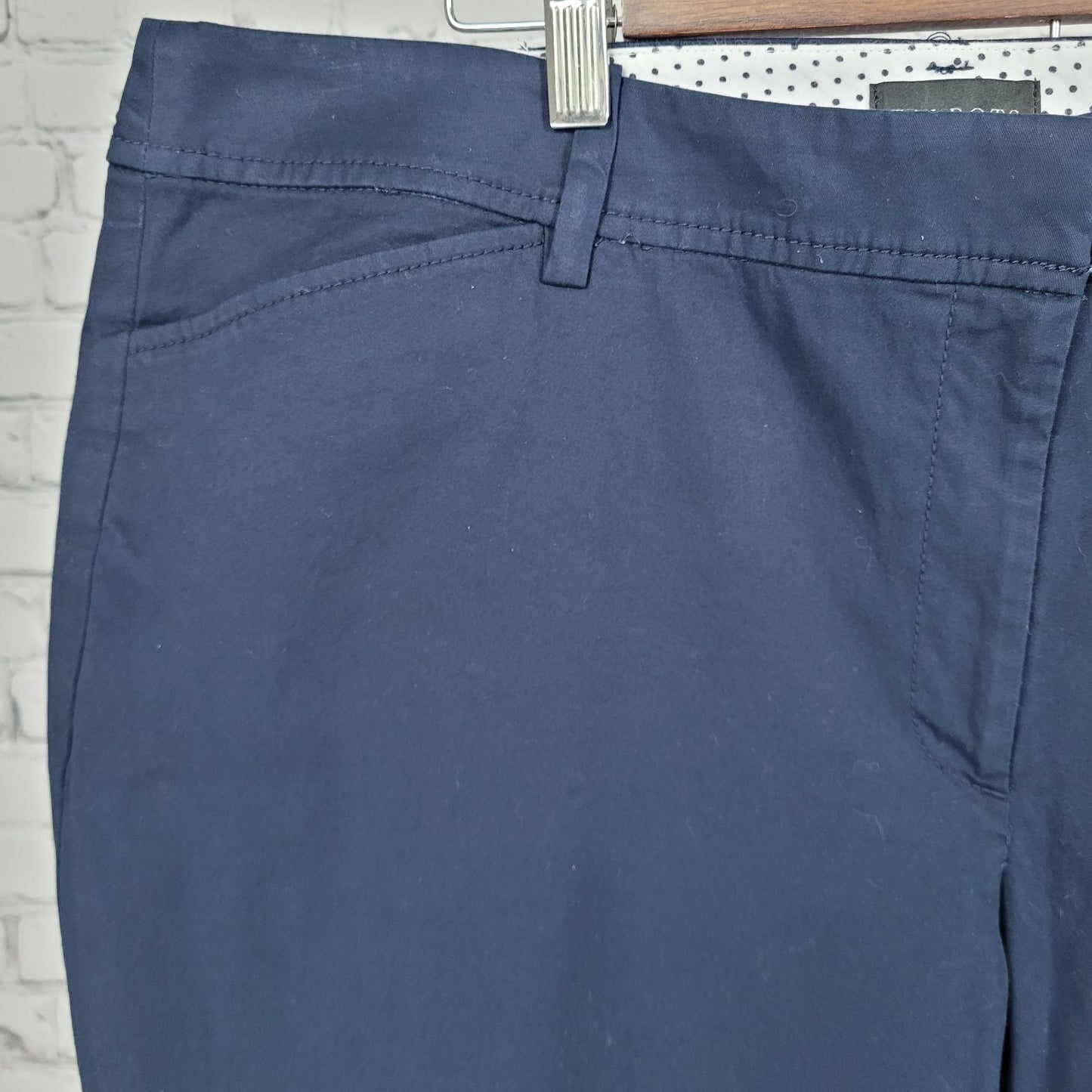 NWT Talbots Navy Perfect Crop Pant Slim Leg High Rise Size 16W (37x26.5)