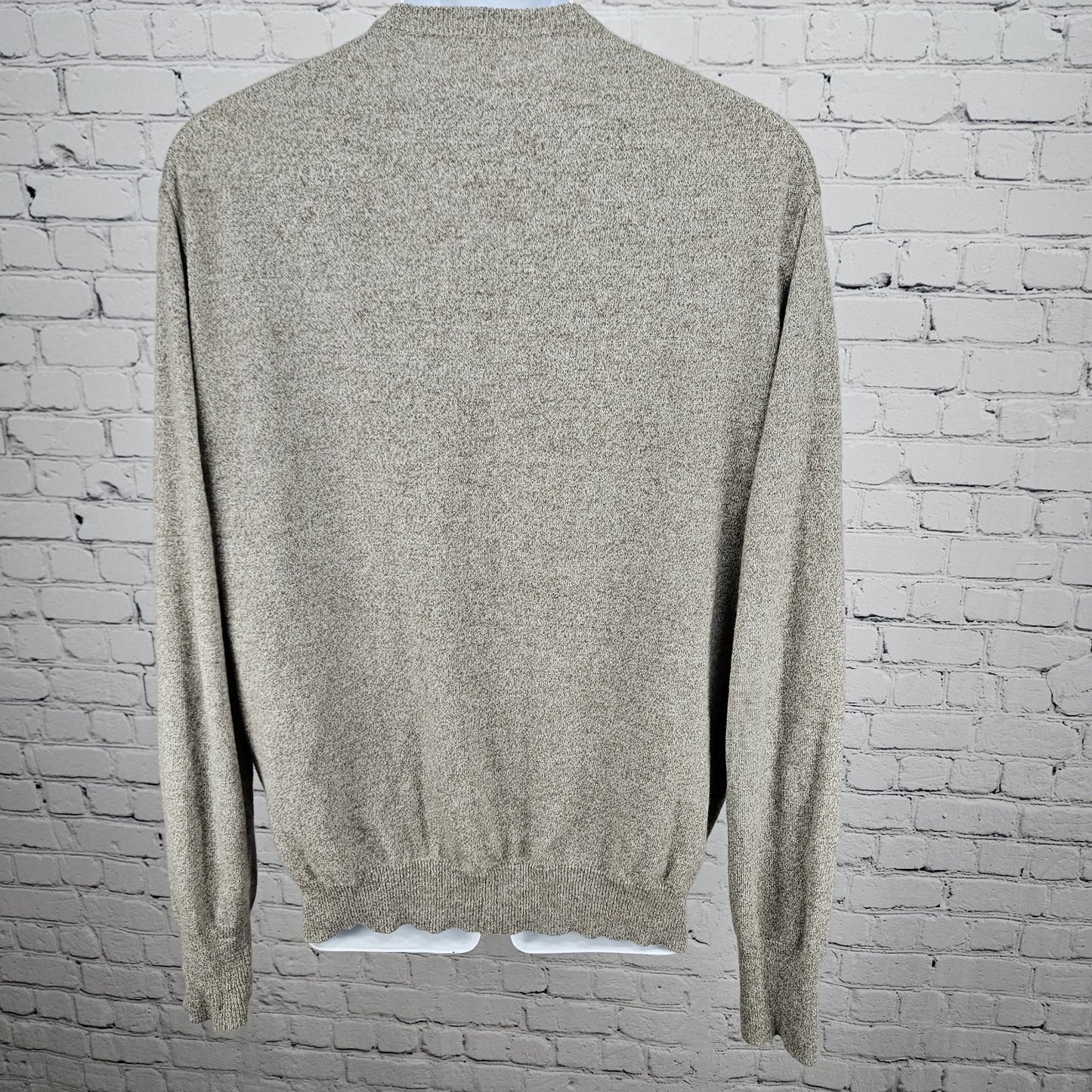 NKO Cashmere Stores Brown 100% Cashmere Knit V Neck Pullover Sweater Large XL