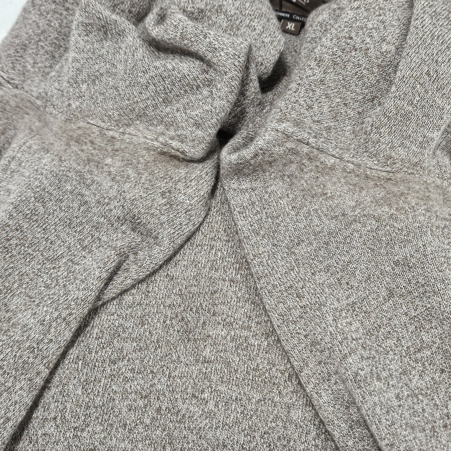 NKO Cashmere Stores Brown 100% Cashmere Knit V Neck Pullover Sweater Large XL