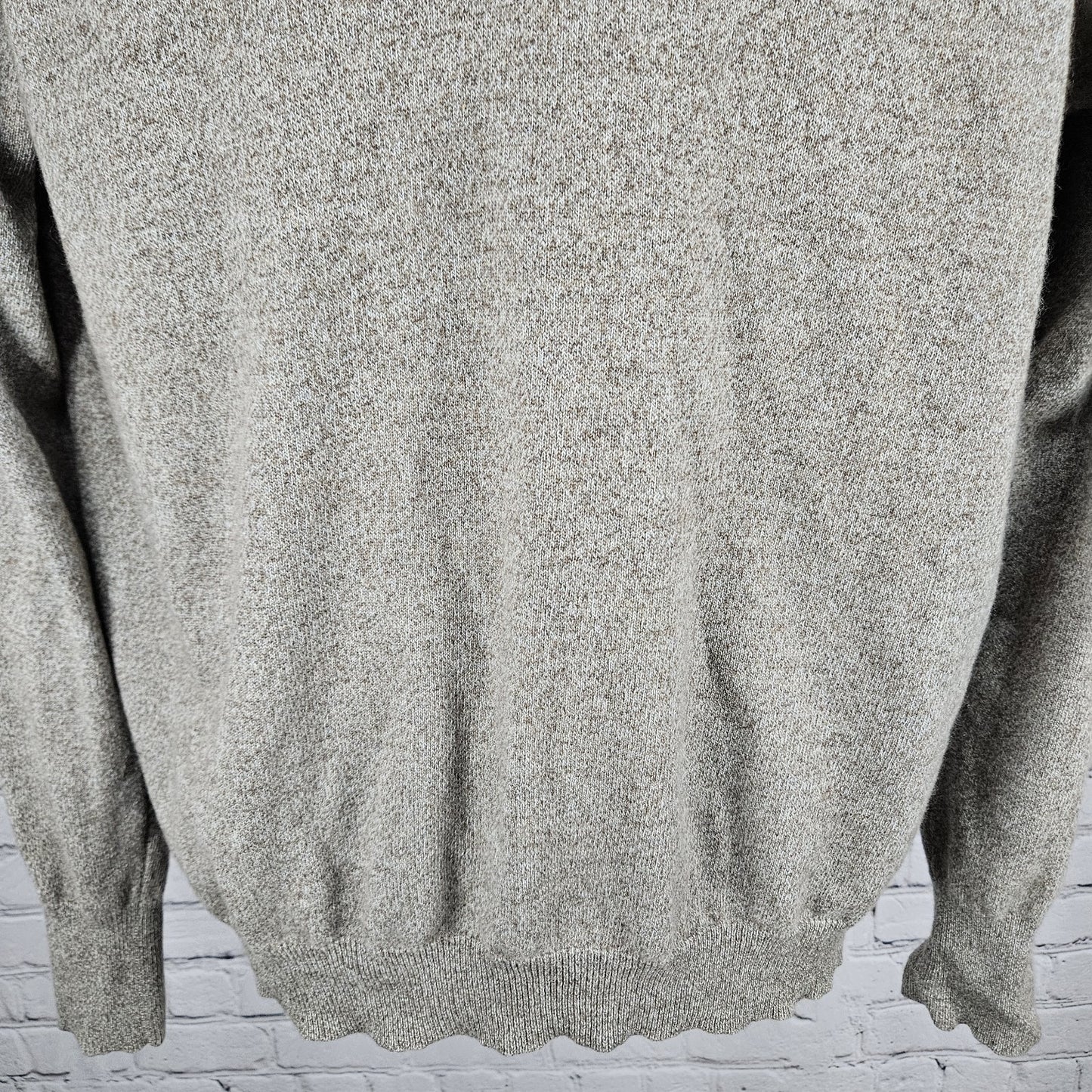 NKO Cashmere Stores Brown 100% Cashmere Knit V Neck Pullover Sweater Large XL