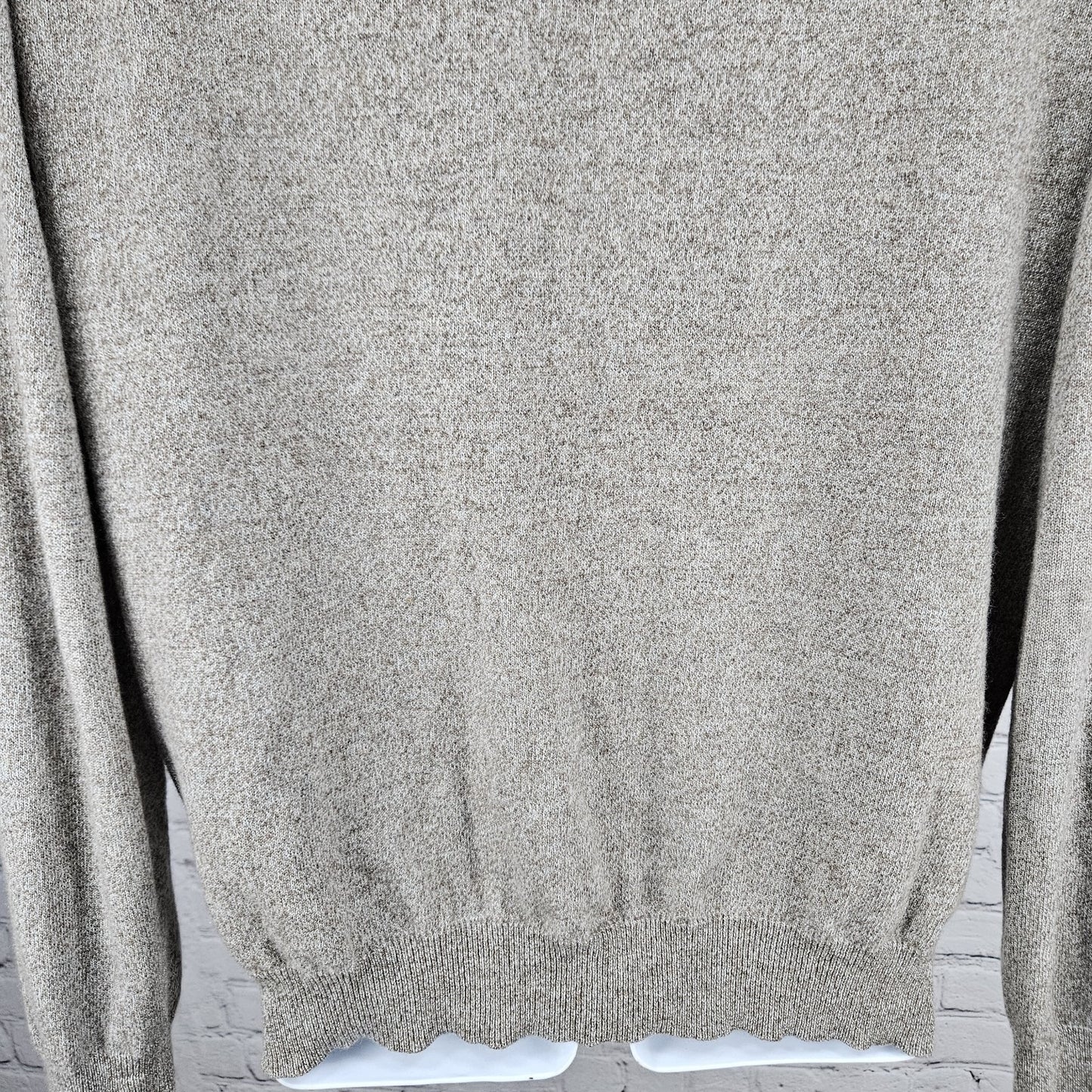 NKO Cashmere Stores Brown 100% Cashmere Knit V Neck Pullover Sweater Large XL