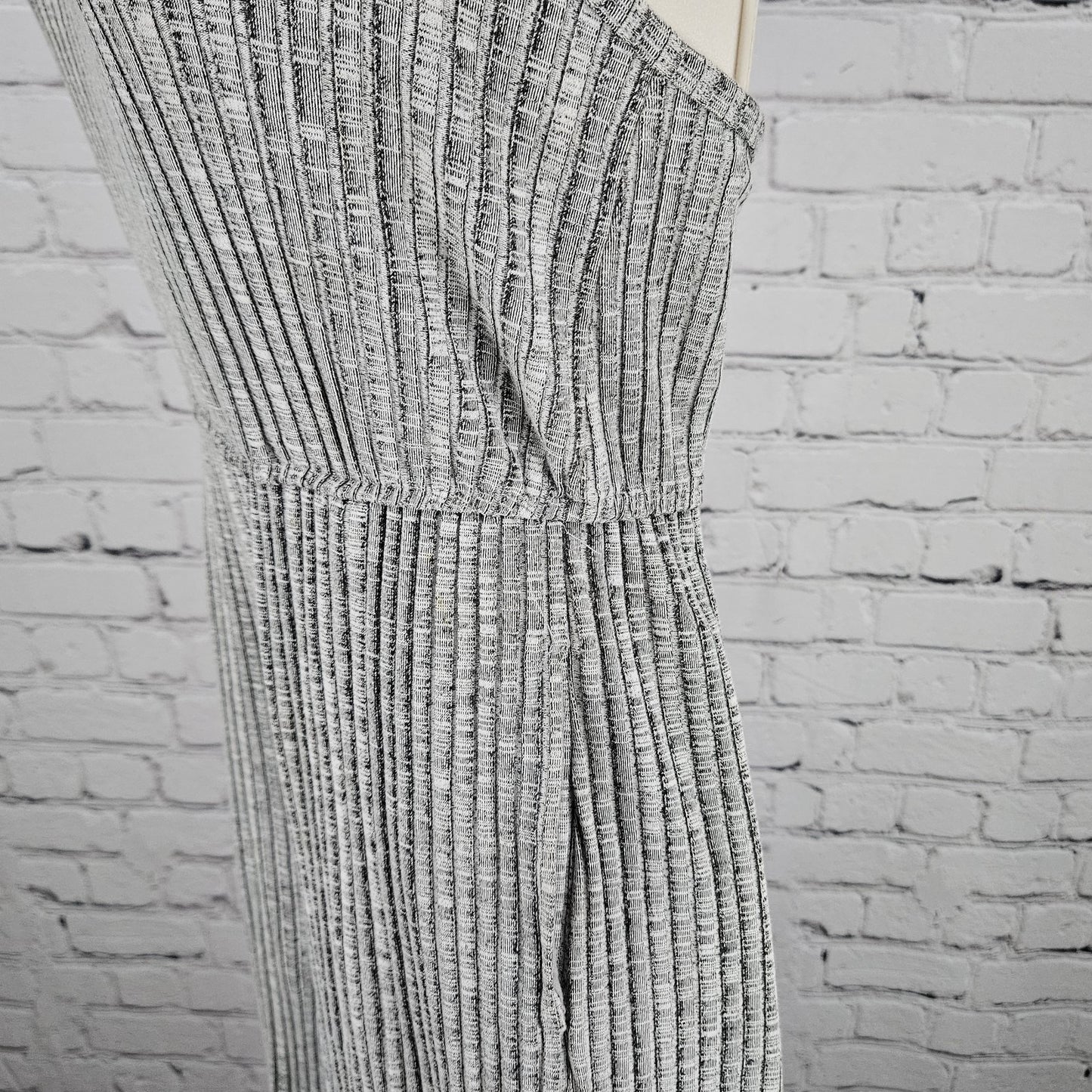 Urban Outfitters Grey Ribbed Halter Tie Stretch Cropped Wide Leg Jumper XS