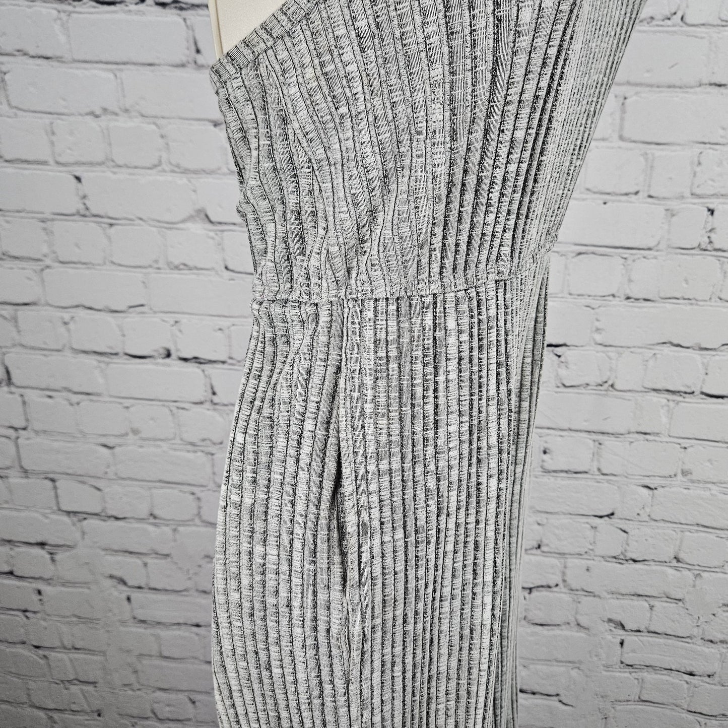 Urban Outfitters Grey Ribbed Halter Tie Stretch Cropped Wide Leg Jumper XS