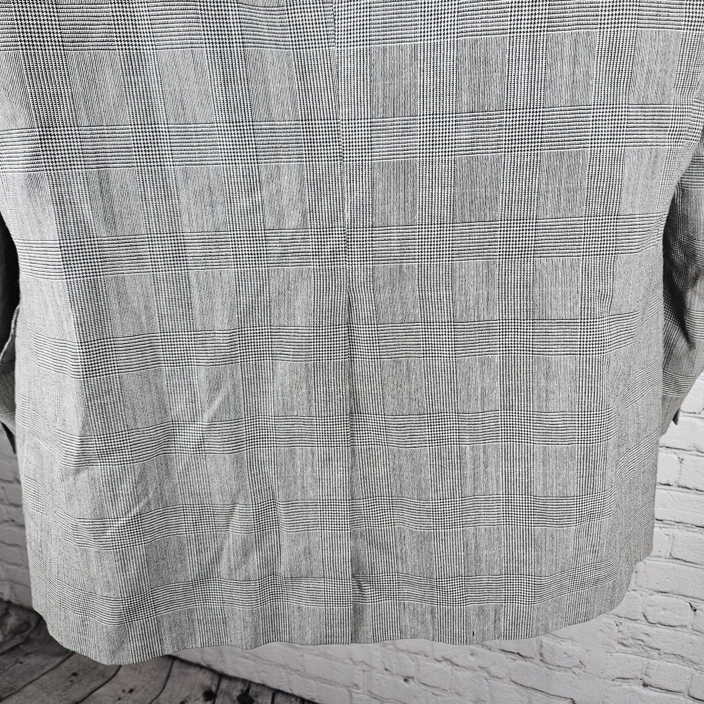 VTG Jos A Bank Black White Wool Check 2 Button Notch Blazer Sport Coat USA 45