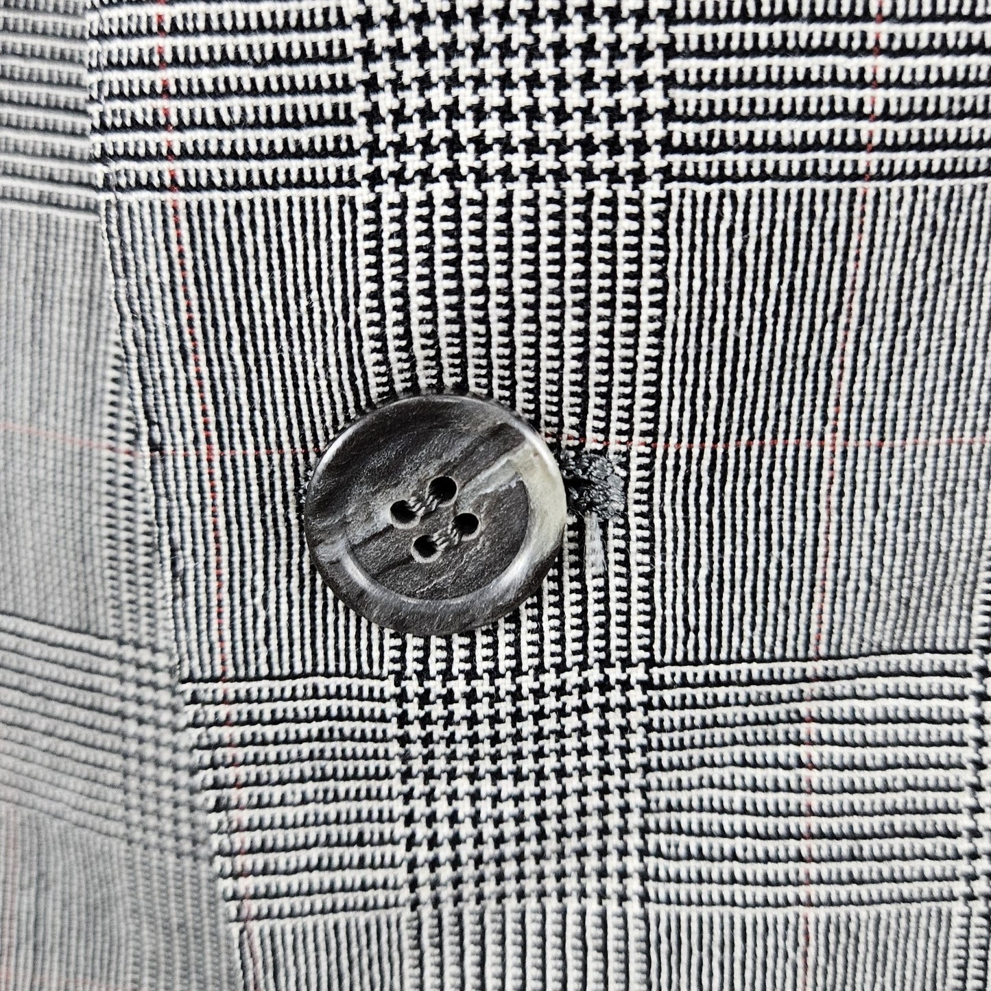 VTG Jos A Bank Black White Wool Check 2 Button Notch Blazer Sport Coat USA 45