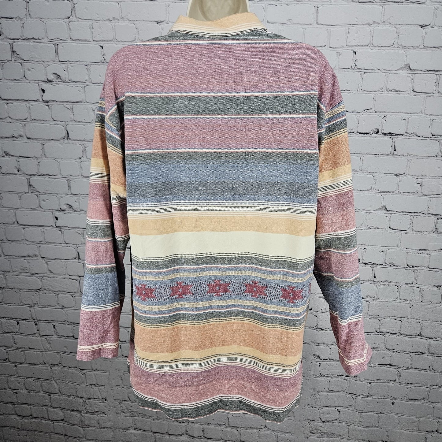 Chico's Design Multicolor Striped Cotton Southwestern Shacket Jacket 2 US 12