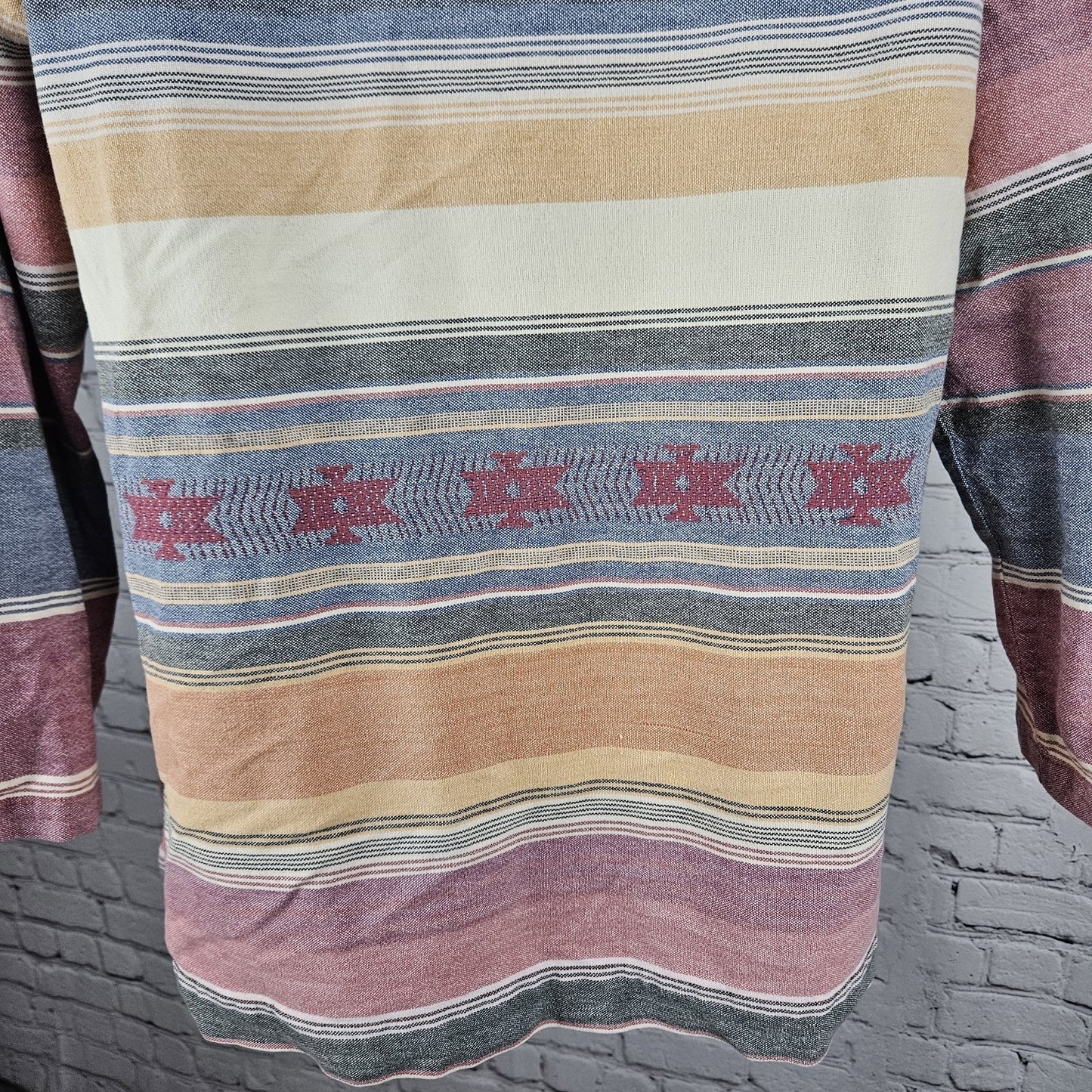 Chico's Design Multicolor Striped Cotton Southwestern Shacket Jacket 2 US 12