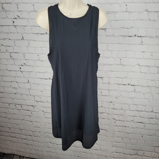 Athleta Black Nylon Stretch Athleisure Lightweight Sleeveless Tank Dress XS
