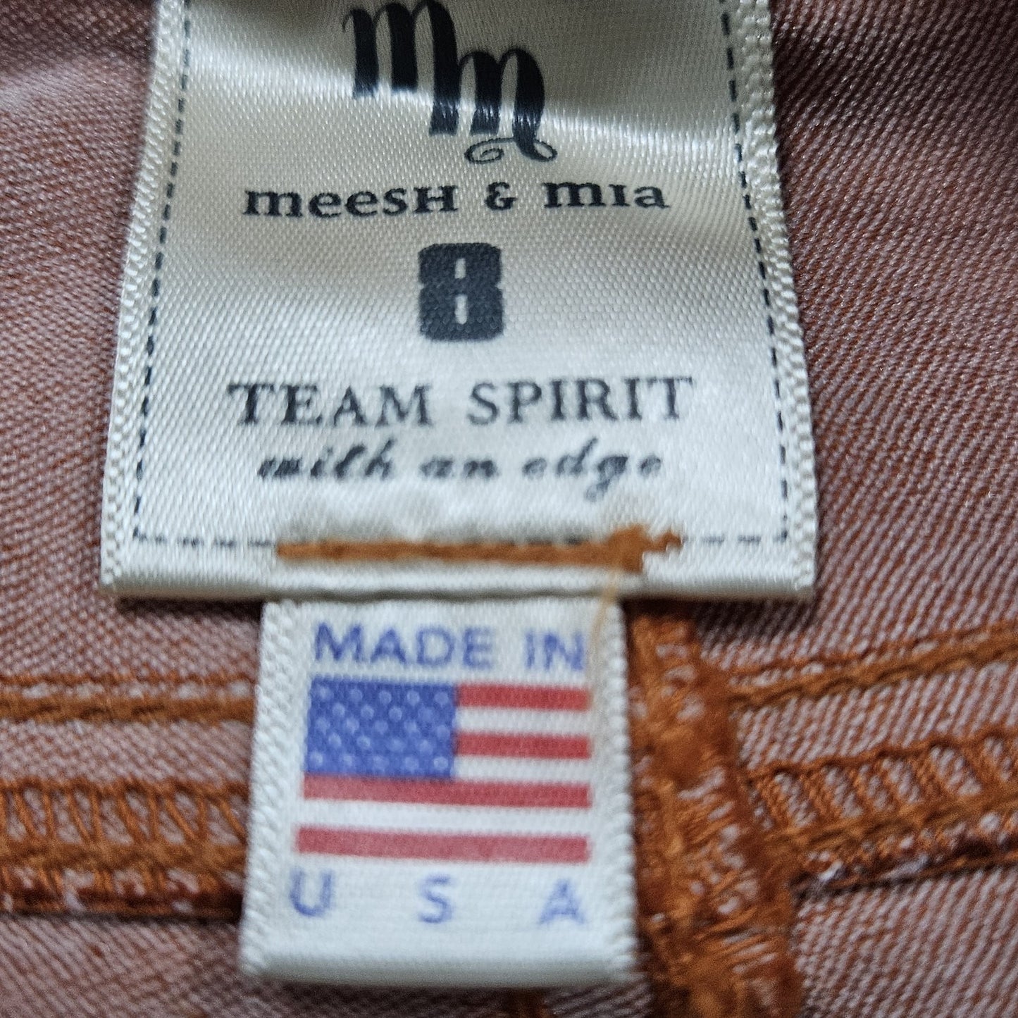 Meesh & Mia Orange Longhorn UT Rhinestone Low Rise Skinny Pants USA 8 (31x29)