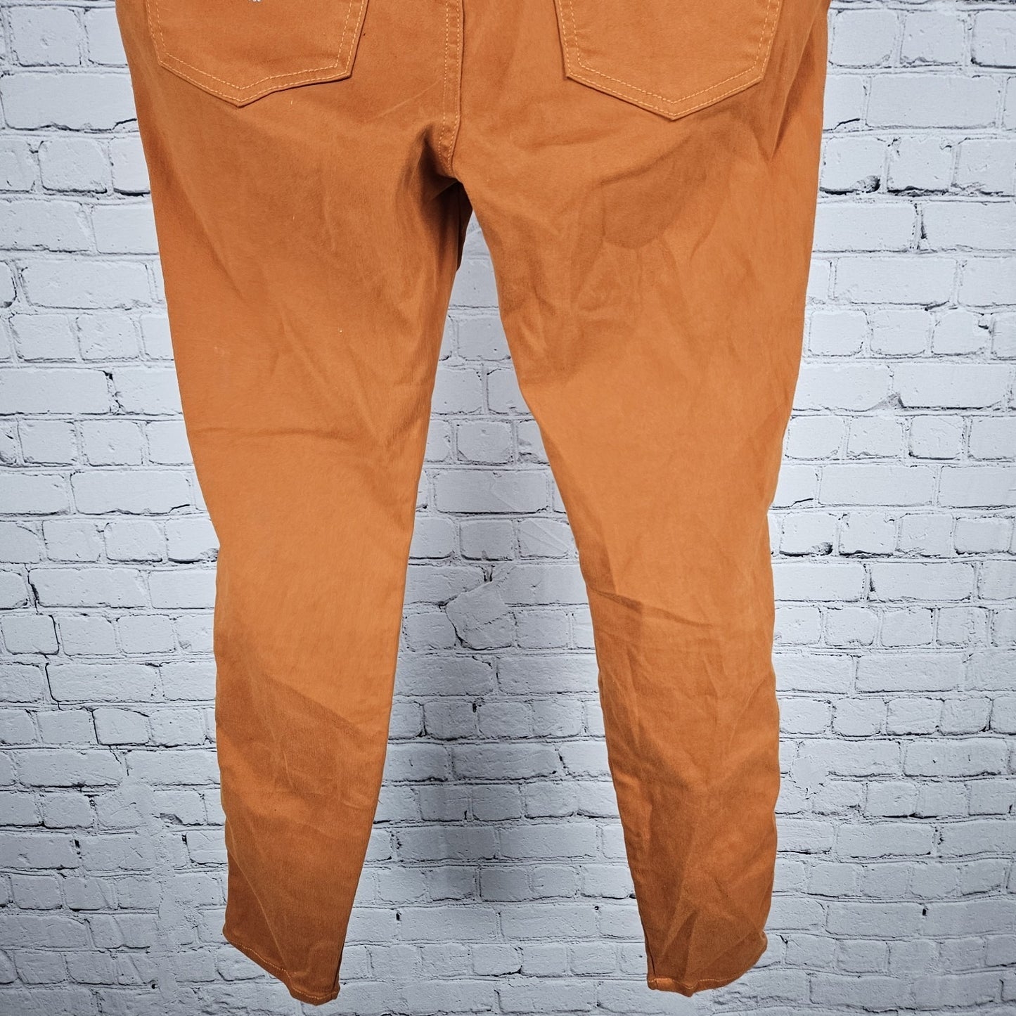 Meesh & Mia Orange Longhorn UT Rhinestone Low Rise Skinny Pants USA 8 (31x29)