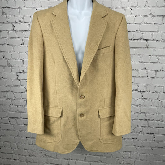 Sakowitz Christopher Carlton Tan 100% Camelhair 2 Button Blazer Sport Coat 43L
