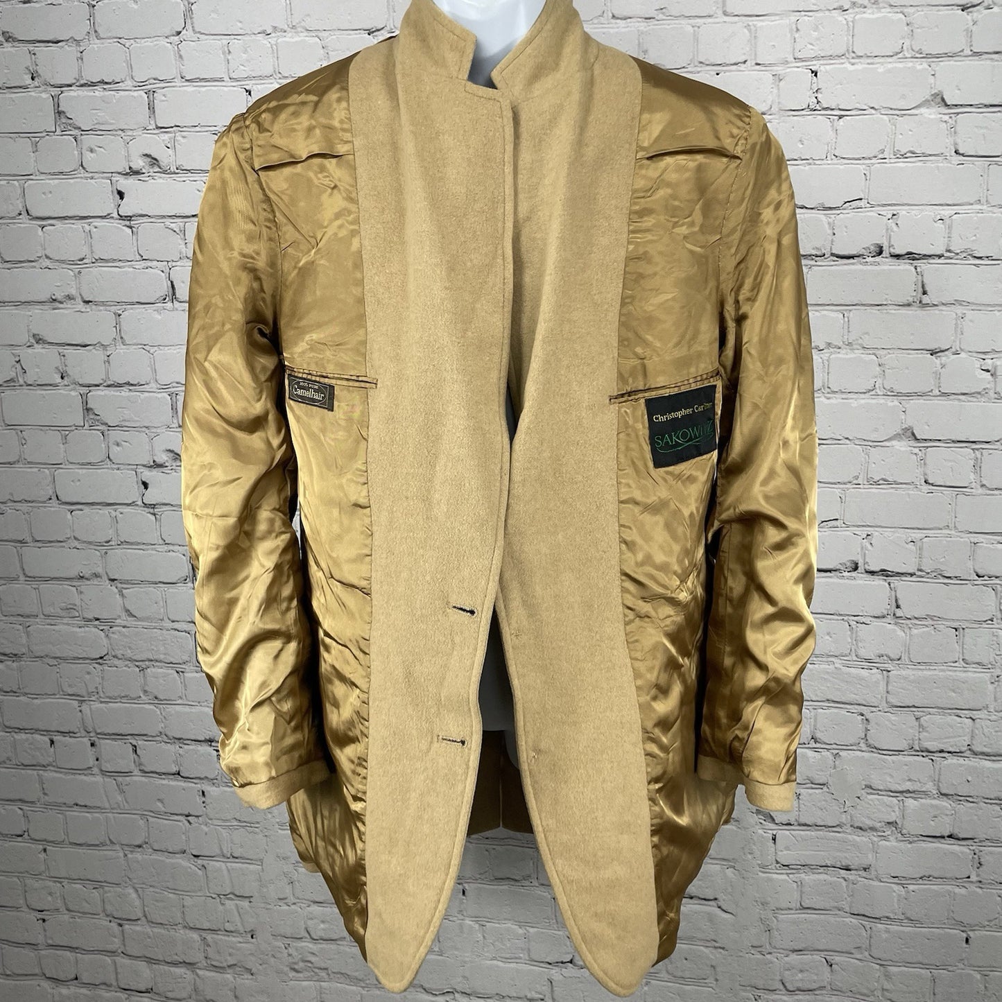 Sakowitz Christopher Carlton Tan 100% Camelhair 2 Button Blazer Sport Coat 43L
