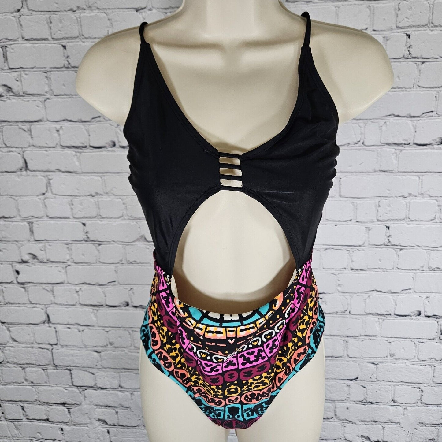 Cleobella Turquoise 1 Piece Multicolor Print Thong Unpadded Swimsuit Medium M
